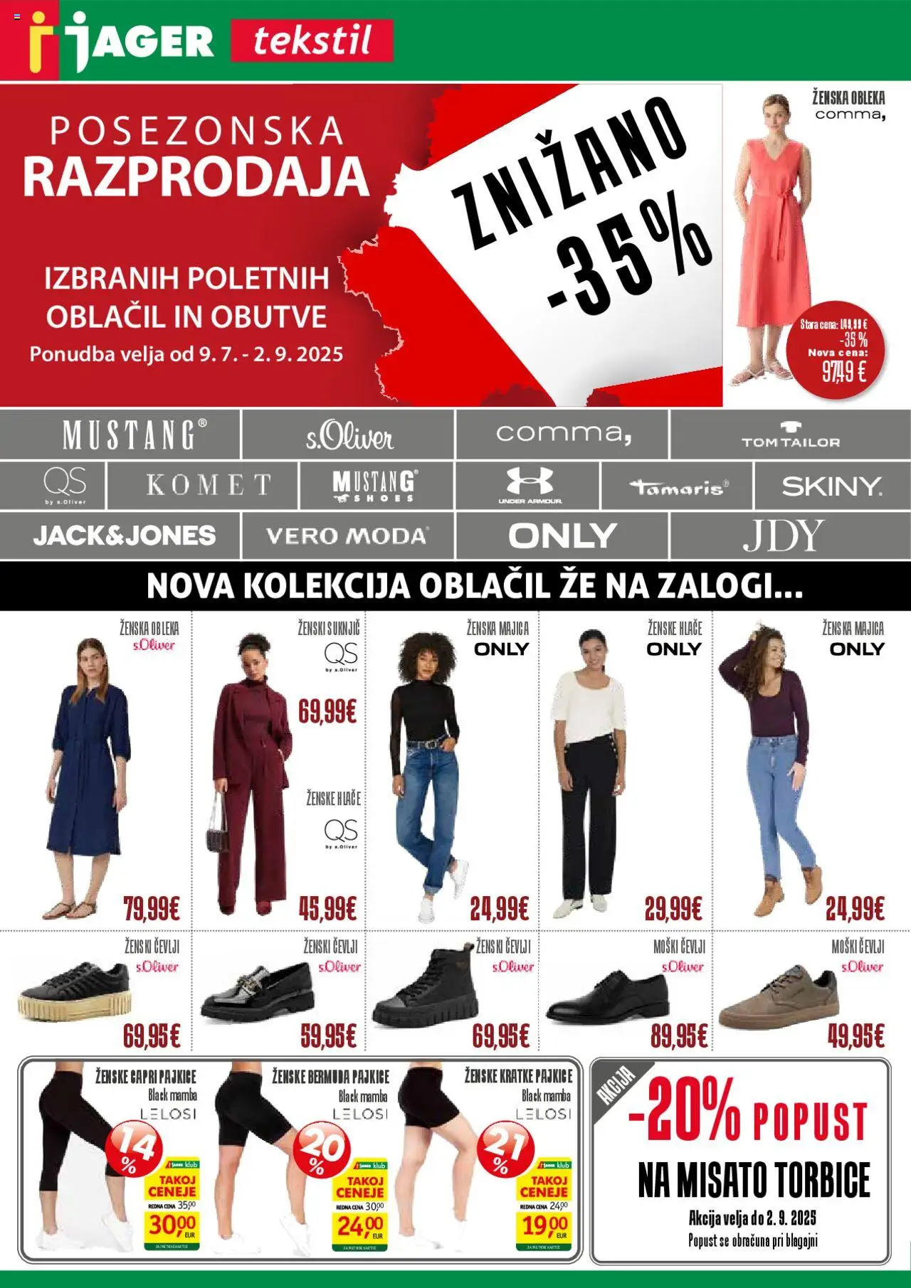 Jager katalog tekstil │ velja od 06.08.2025 | Stran: 1 | Izdelki: Majica, Hlace, Obleka, Cevlji