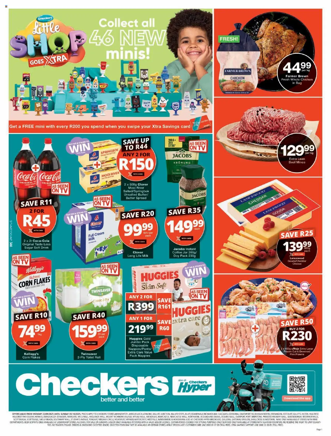 New Checkers catalogue – valid from 22.09.2025 | Page: 1 | Products: Coffee, Beef, Flakes, Sugar