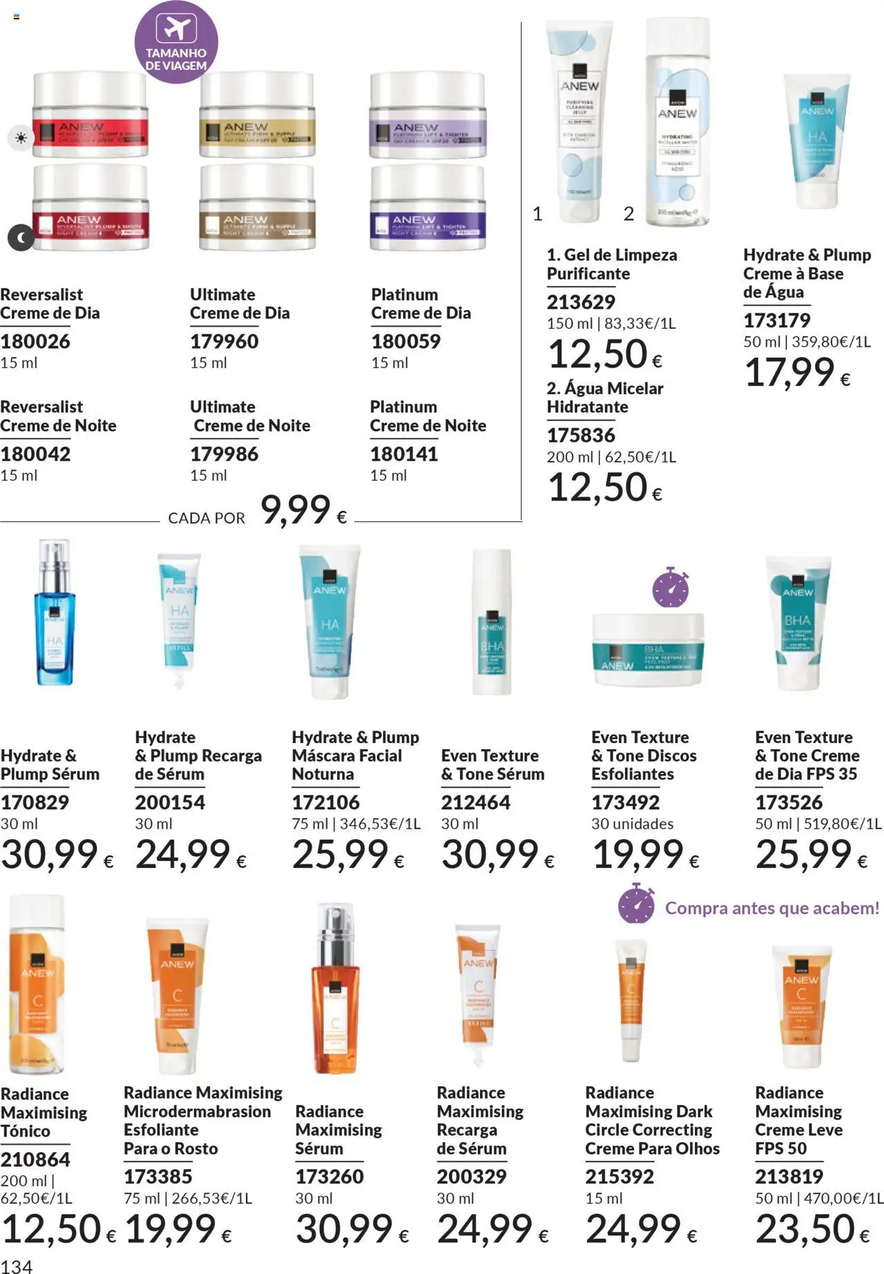 Catálogo Avon Campanha 10 │ válido de 01.10.2025 | Página: 134 | Produtos: Agua, Toner, Máscara facial, Sérum