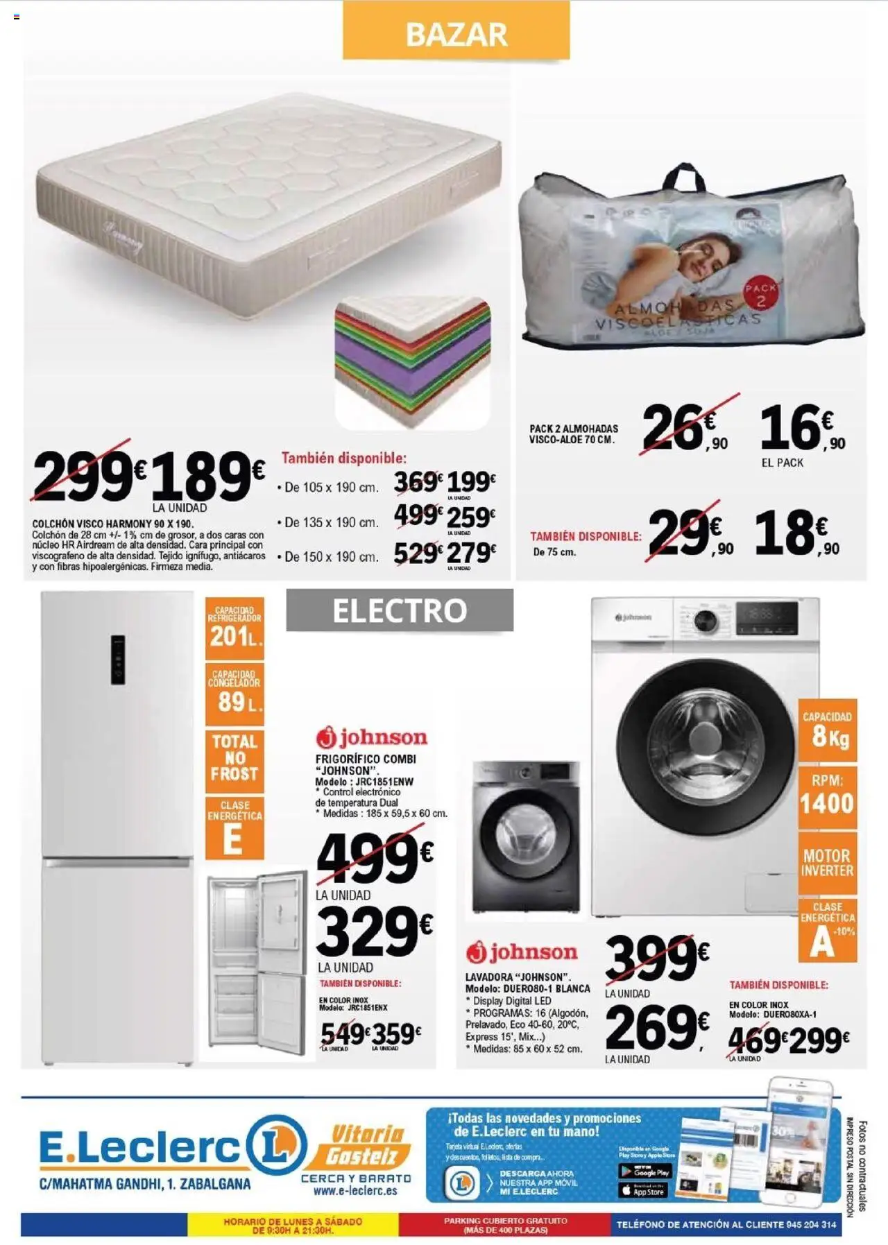 E.Leclerc folleto │ válido desde el 03.09.2025 | Página: 12 | Productos: Teléfono, Colchon, Refrigerador, Combi