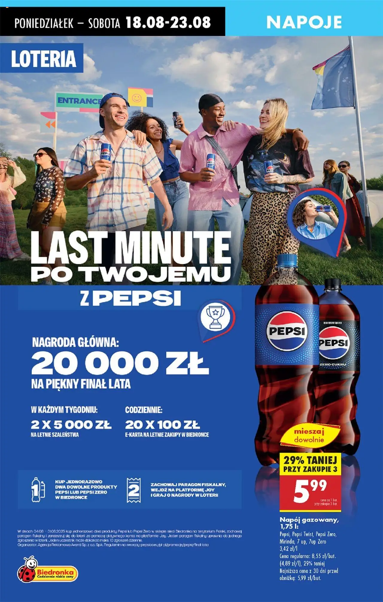 Biedronka gazetka od 18.08.2025 | Strona: 71 | Produkty: Napoje, Pepsi