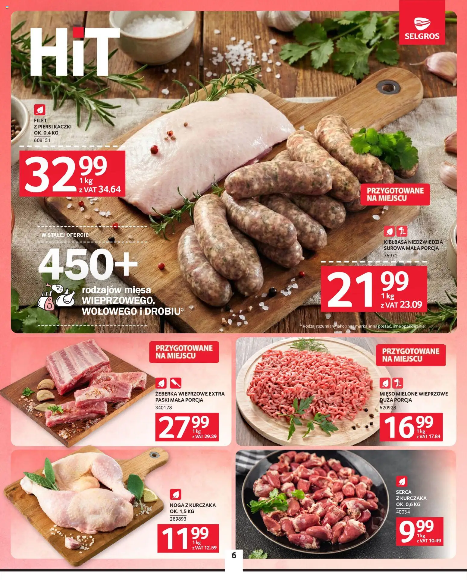 Selgros cash&carry Gazetka od 22.01.2026 | Strona: 6 | Produkty: Kiełbasa, Piersi, Mięso, Mięso mielone