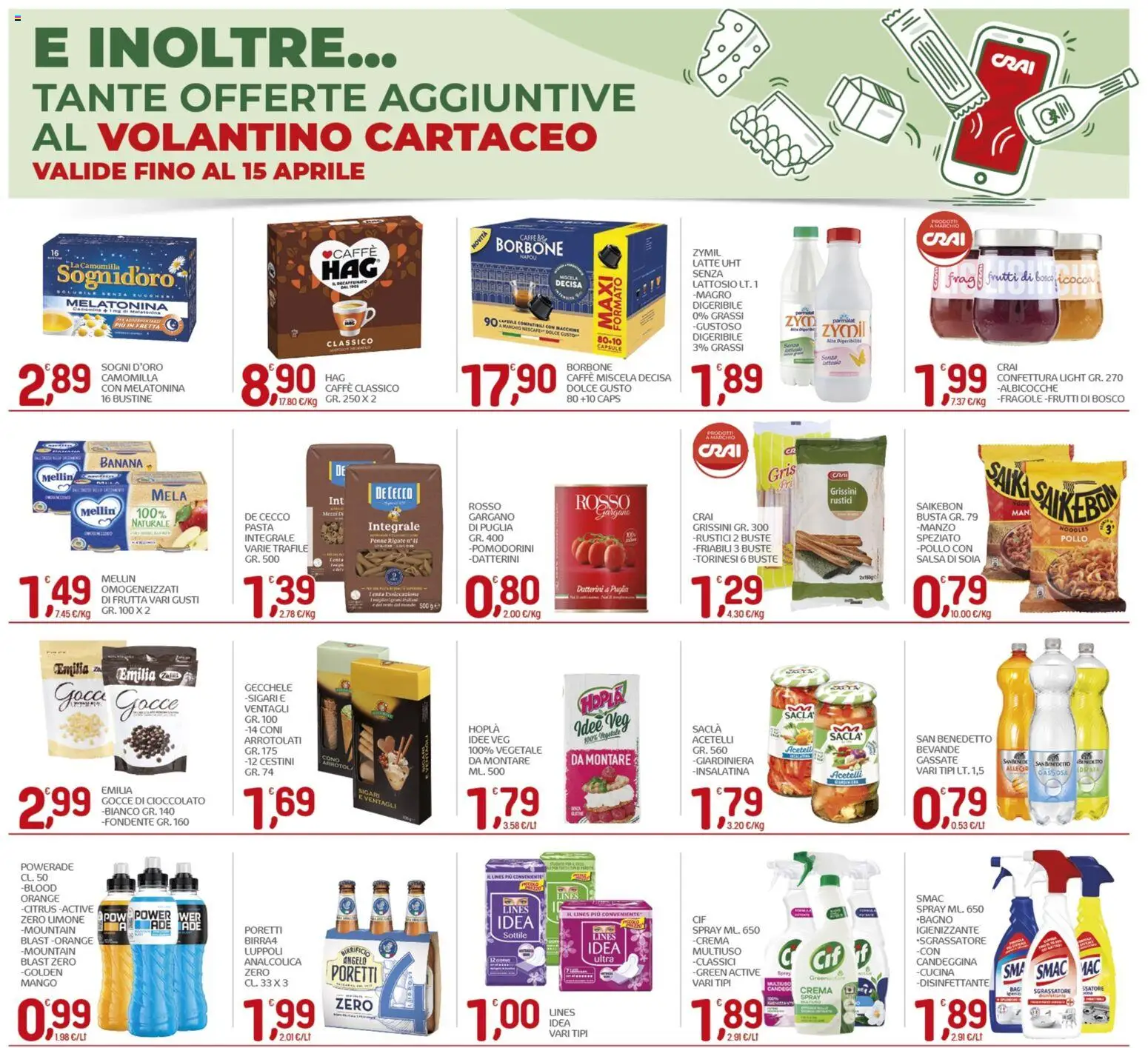 Volantino CRAI del 07.04.2026 | Pagina: 12 | Prodotti: Pomodorini, Latte, Pasta, Rustici
