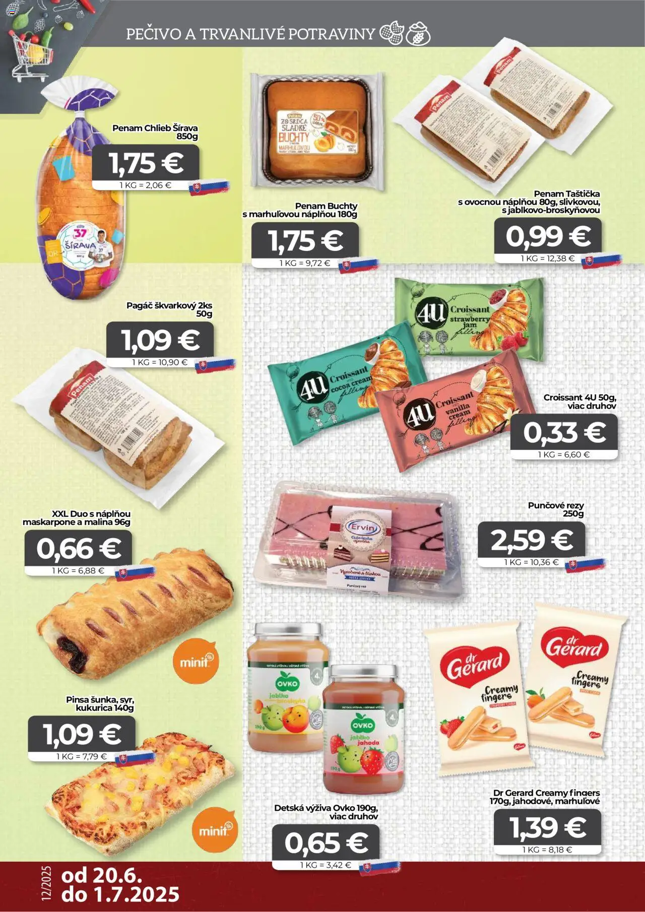 CBA Komfos leták │ platný od 20.06.2025 | Strana: 8 | Produkty: Chlieb, Croissant, Kukurica