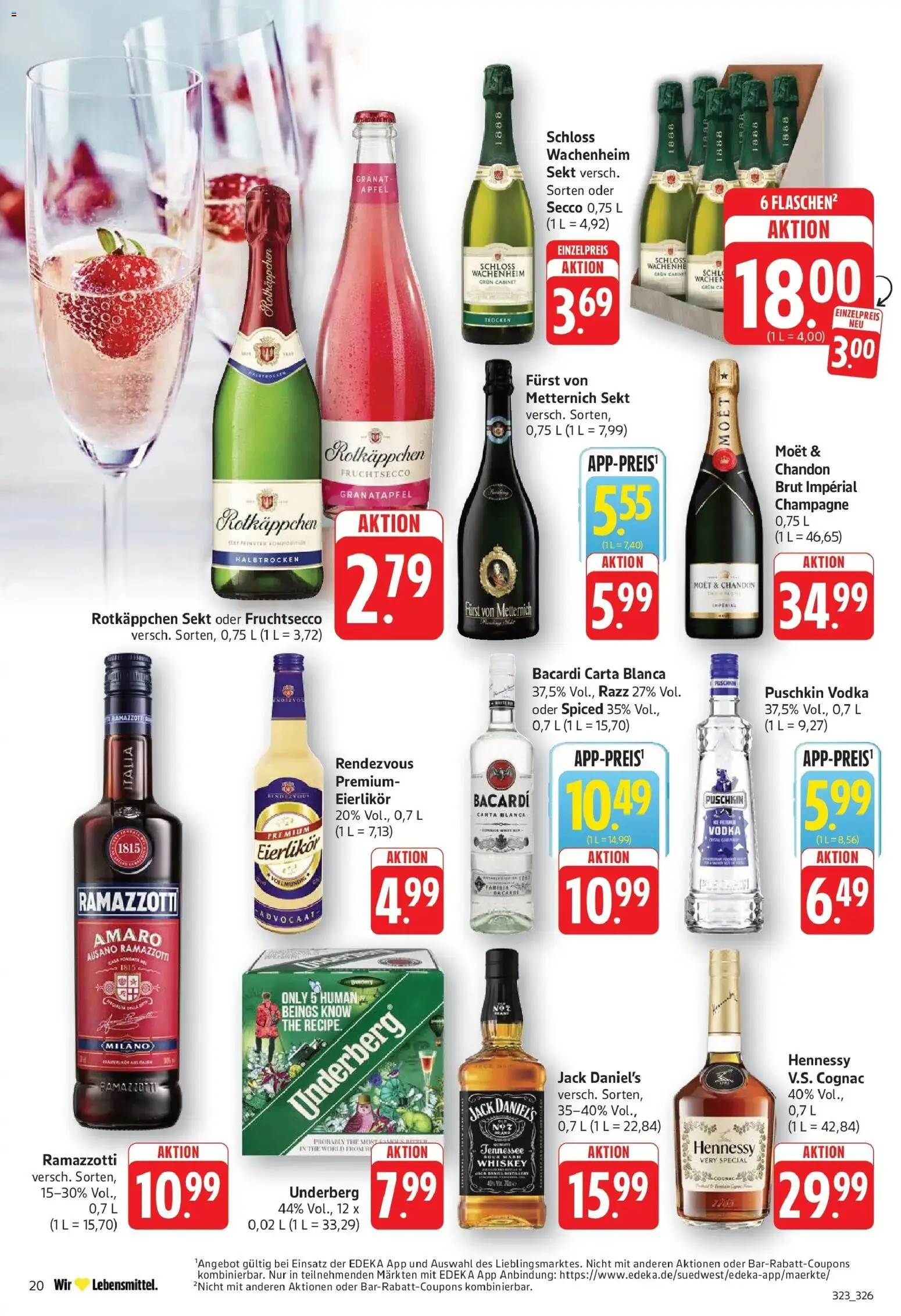 Edeka prospekt Pirmasens	 – gültig ab 23.03.2026 | Seite: 20 | Produkte: Rum, Fruchtsecco, Rotkäppchen, Vodka