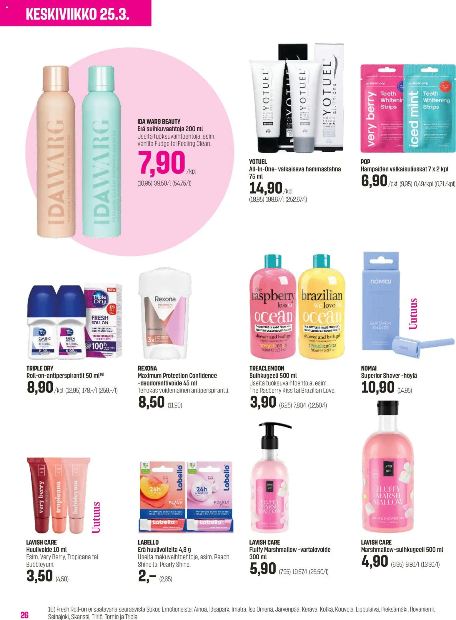 Sokos tarjoukset - Emotion 3plus1 – voimassa 25.03.2026 alkaen | Sivu: 26 | Tuotteet: Mousse, Vartalovoide, Suihkugeeli, Hammastahna