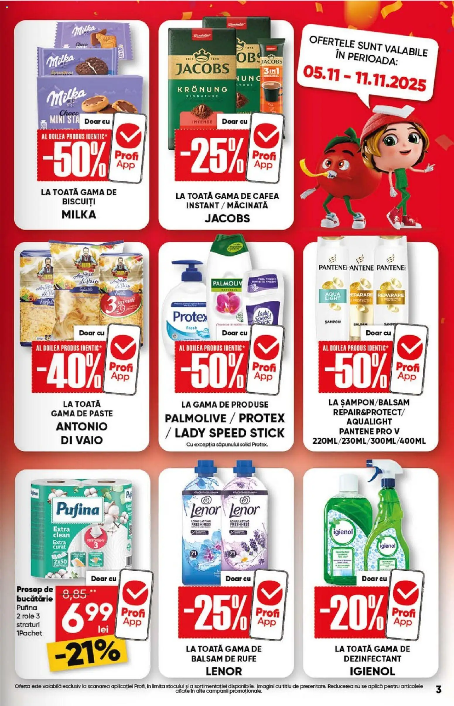 Noul catalog Profi – valabil de la 29.10.2025 | Pagină: 3 | Produse: Role, Șampon, Cafea, Balsam de rufe
