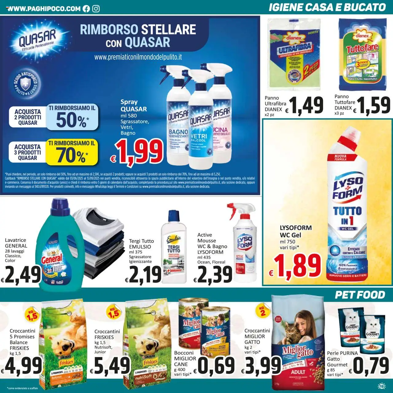 Volantino Paghi Poco del 19.08.2025 | Pagina: 19 | Prodotti: Sapone, Lavatrice, Scaffale, WC