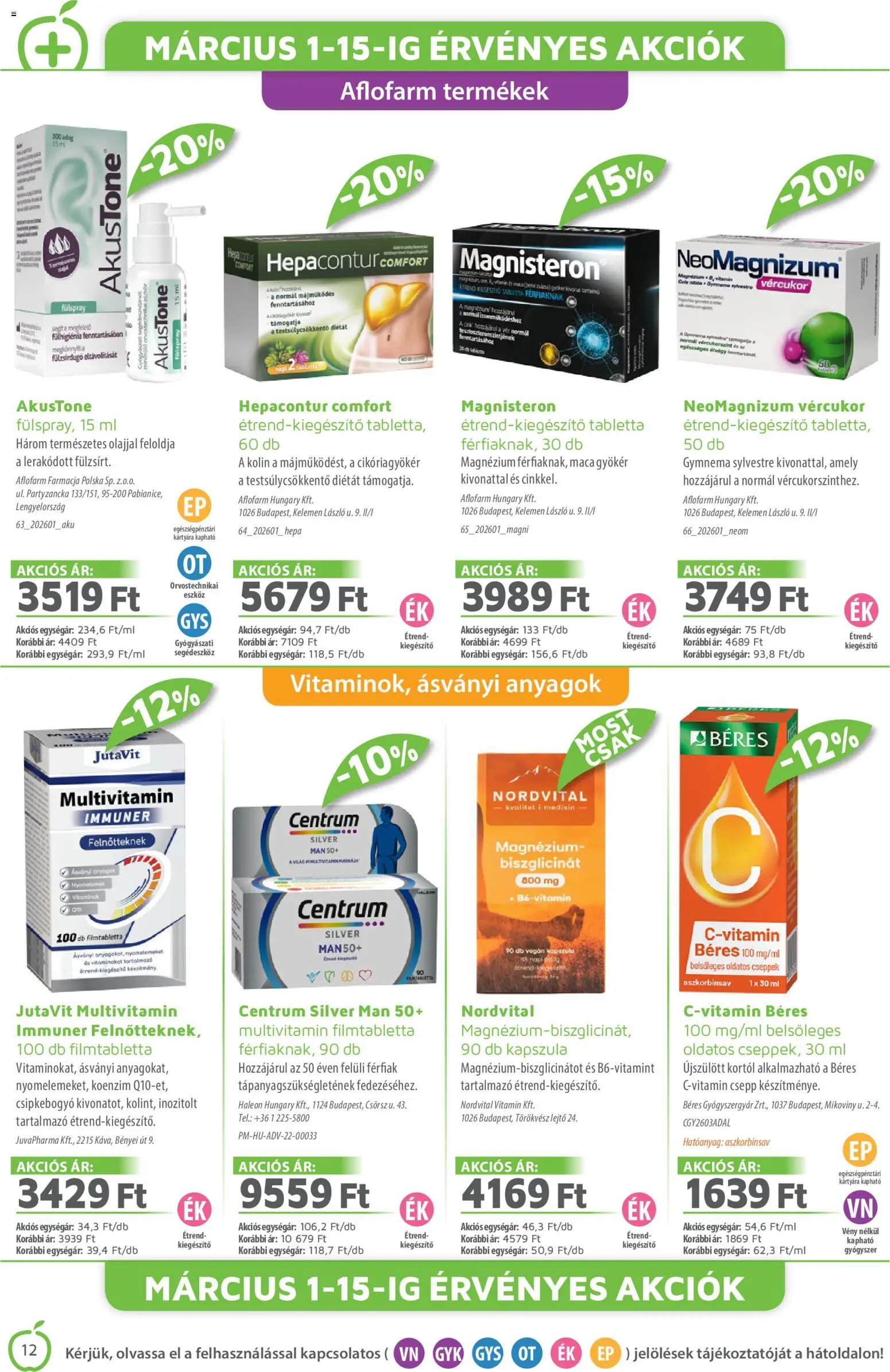 Alma Gyógyszertárak akciós ujság - amely érvényes a következő dátumtól: 01.03.2026 | Oldal: 12 | Termékek: Multivitamin, Vegán