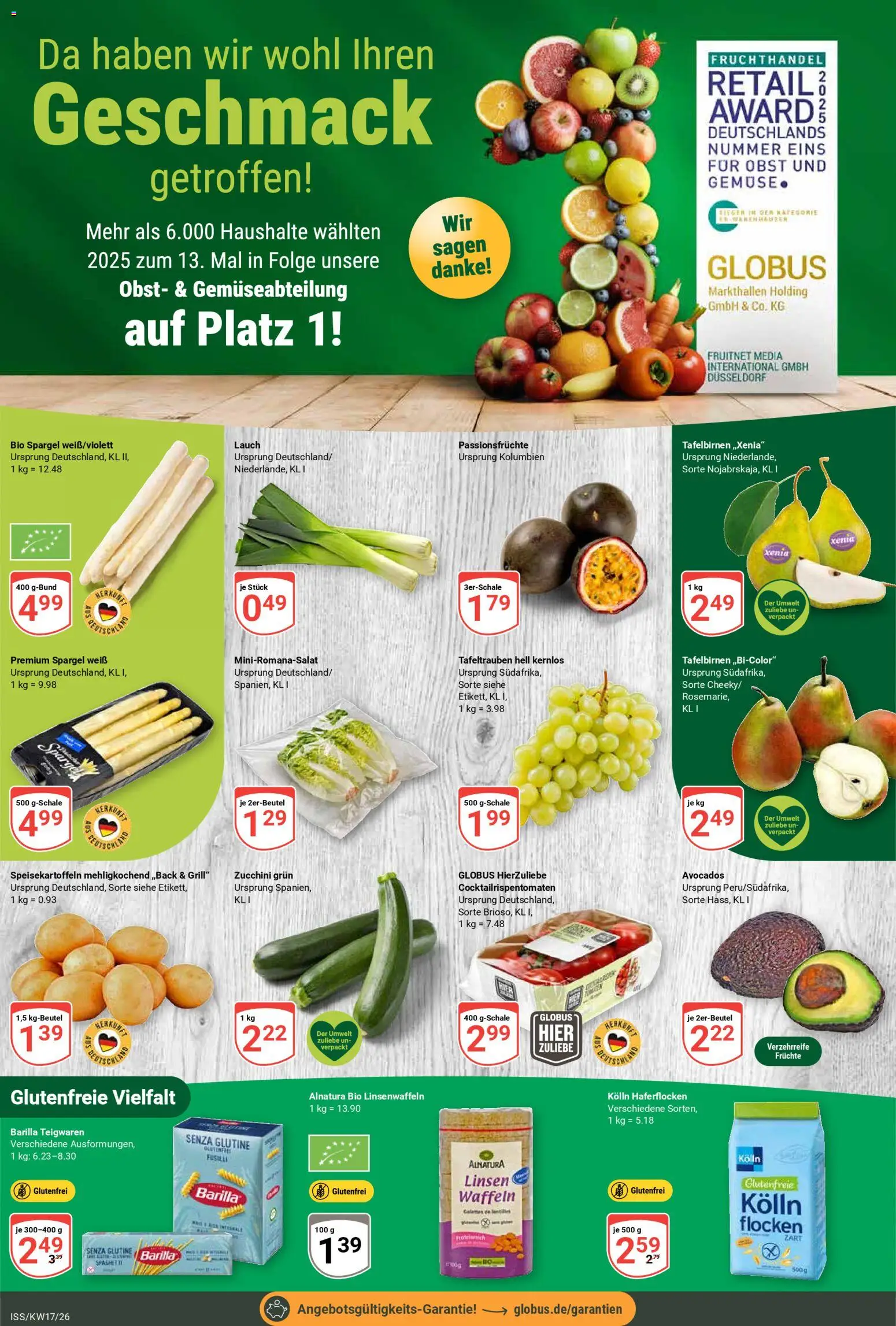 Globus Prospekt 	 – gültig ab 20.04.2026 | Seite: 7 | Produkte: Grill, Kolln haferflocken, Waffeln, Zucchini