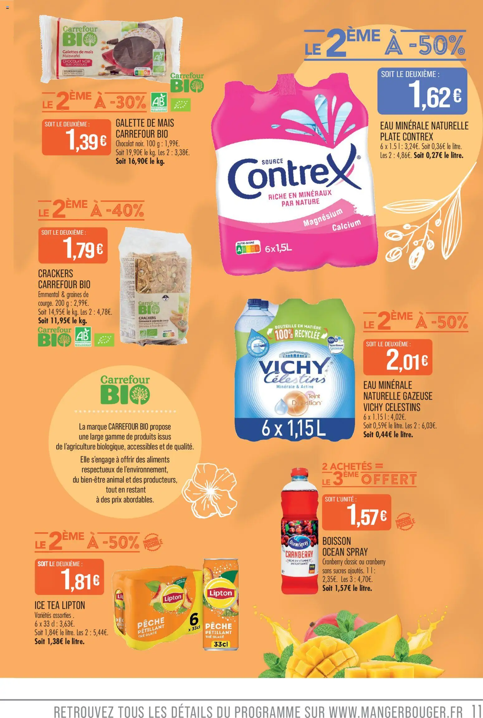 {H1} | Page: 11 | Produits: Pêche, Courge, Mais, Eau minérale naturelle