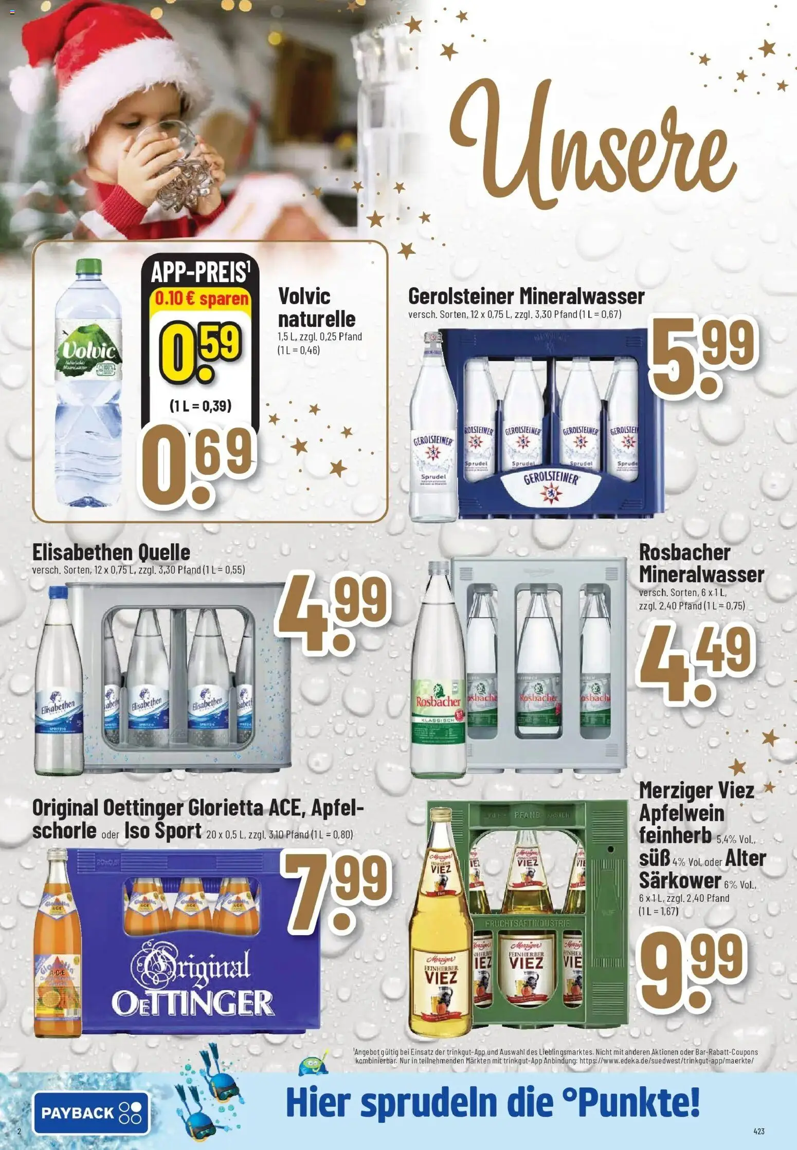 Trinkgut - trinkgut: Wochenangebote – gültig ab 07.12.2025 | Seite: 2 | Produkte: Äpfel, Oettinger, Mineralwasser, Gerolsteiner