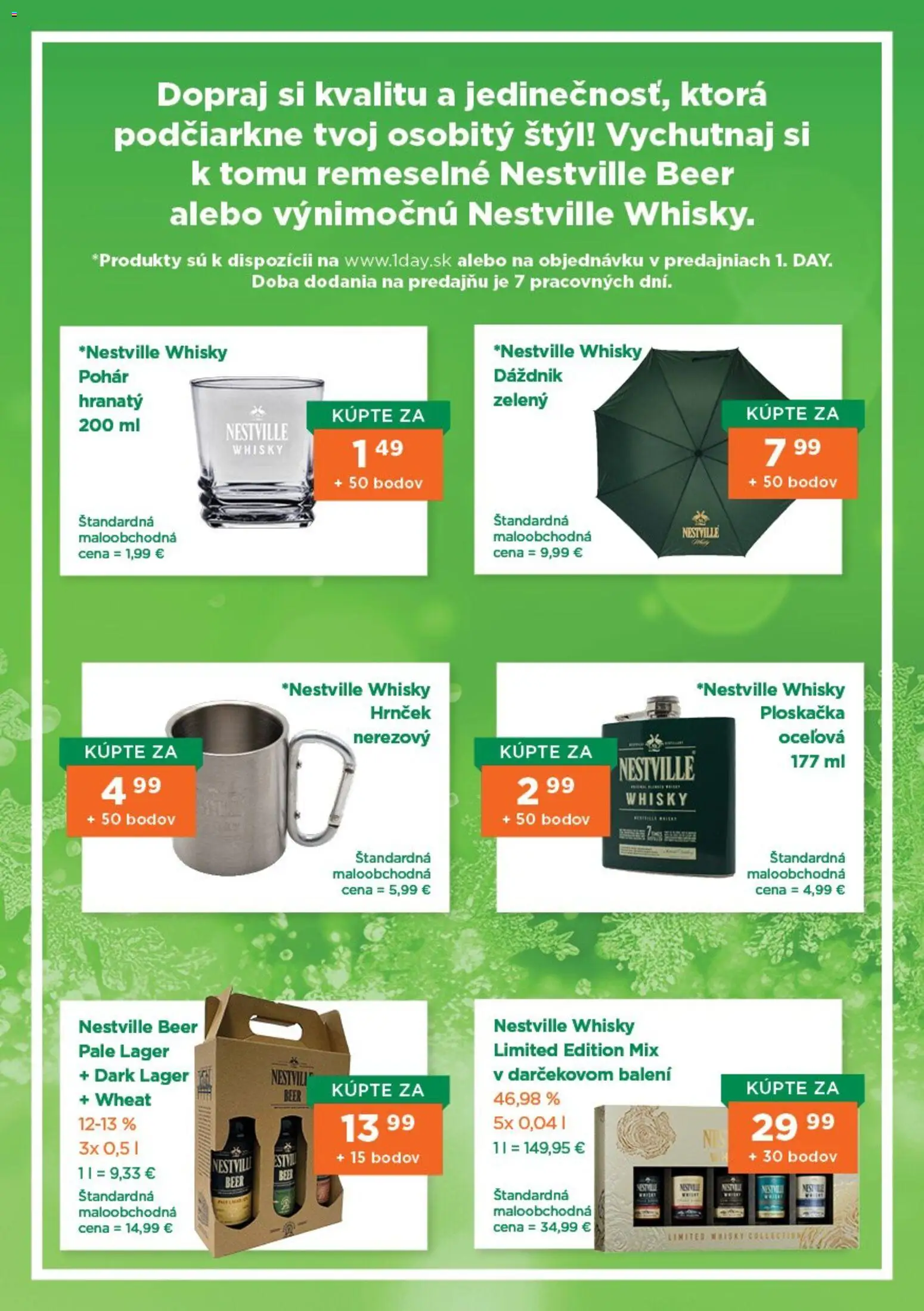 Nové 1day akcie – leták je platný od 01.11.2025 | Strana: 5 | Produkty: Whisky, Dáždnik