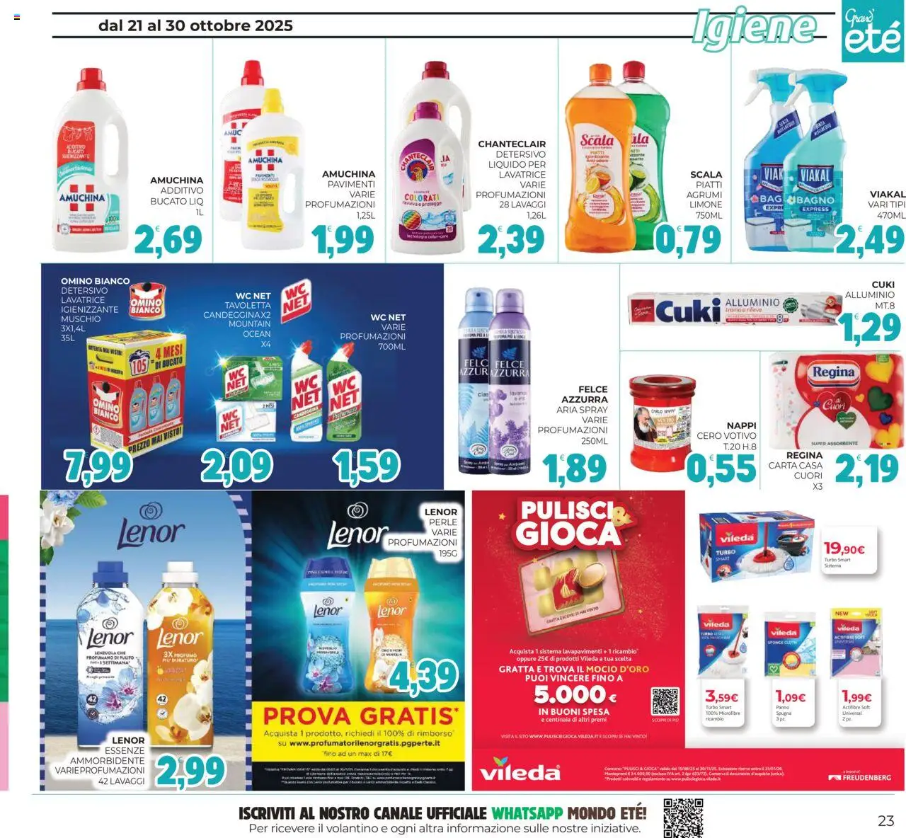 Volantino Eté del 21.10.2025 | Pagina: 23 | Prodotti: Spugna, Lavatrice, Scala, Profumo
