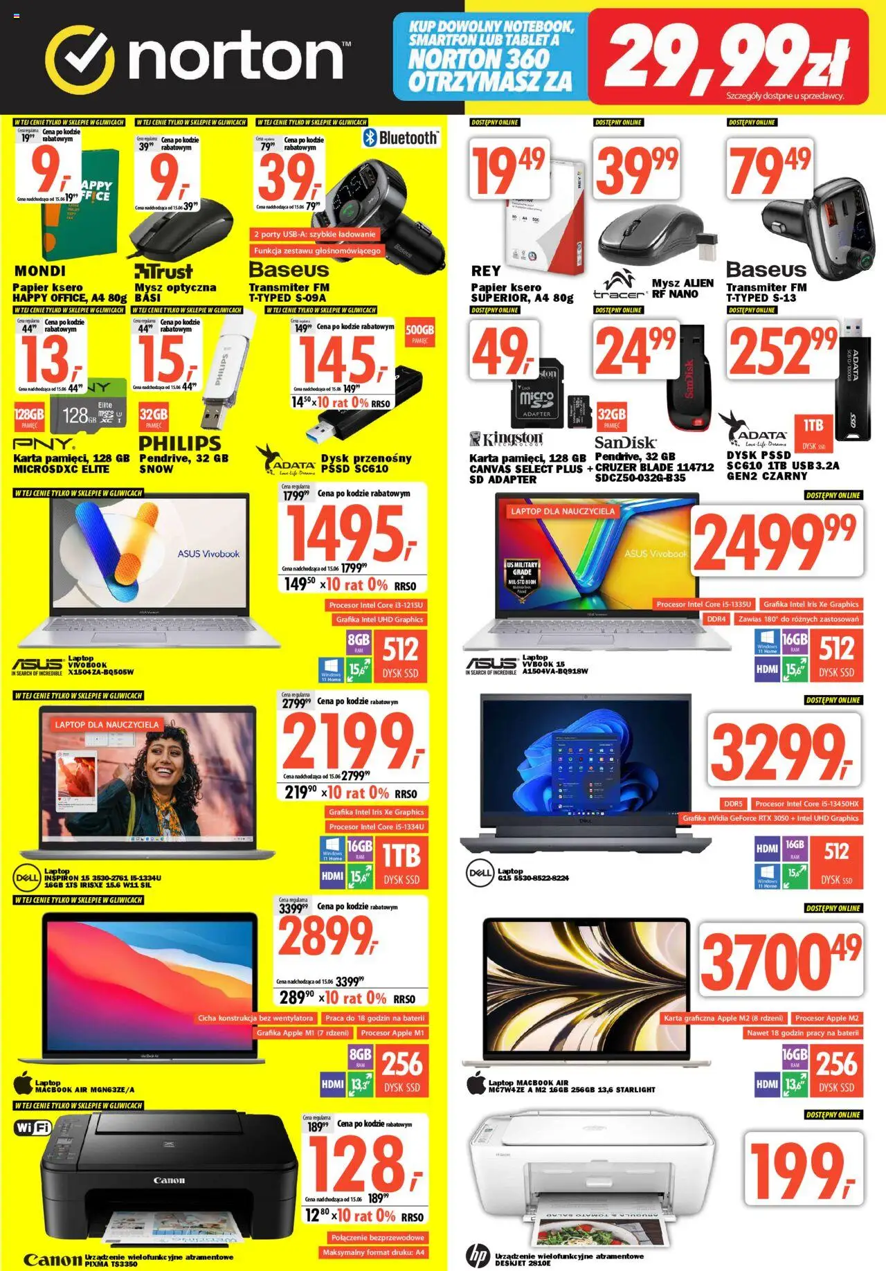 Mediaexpert Gazetka - Wielkie otwarcie Gliwice, Łabędzka 26 od 12.06.2025 | Strona: 7 | Produkty: Karta, Tablet, Mysz, Dysk