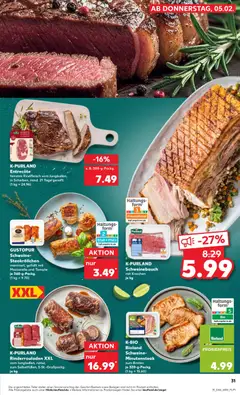 Kaufland prospekt Köln	 ab 05.02.2026 gültig | Seite: 31 | Produkte: Rinderrouladen, Mozzarella, Schweinebauch, Rindfleisch