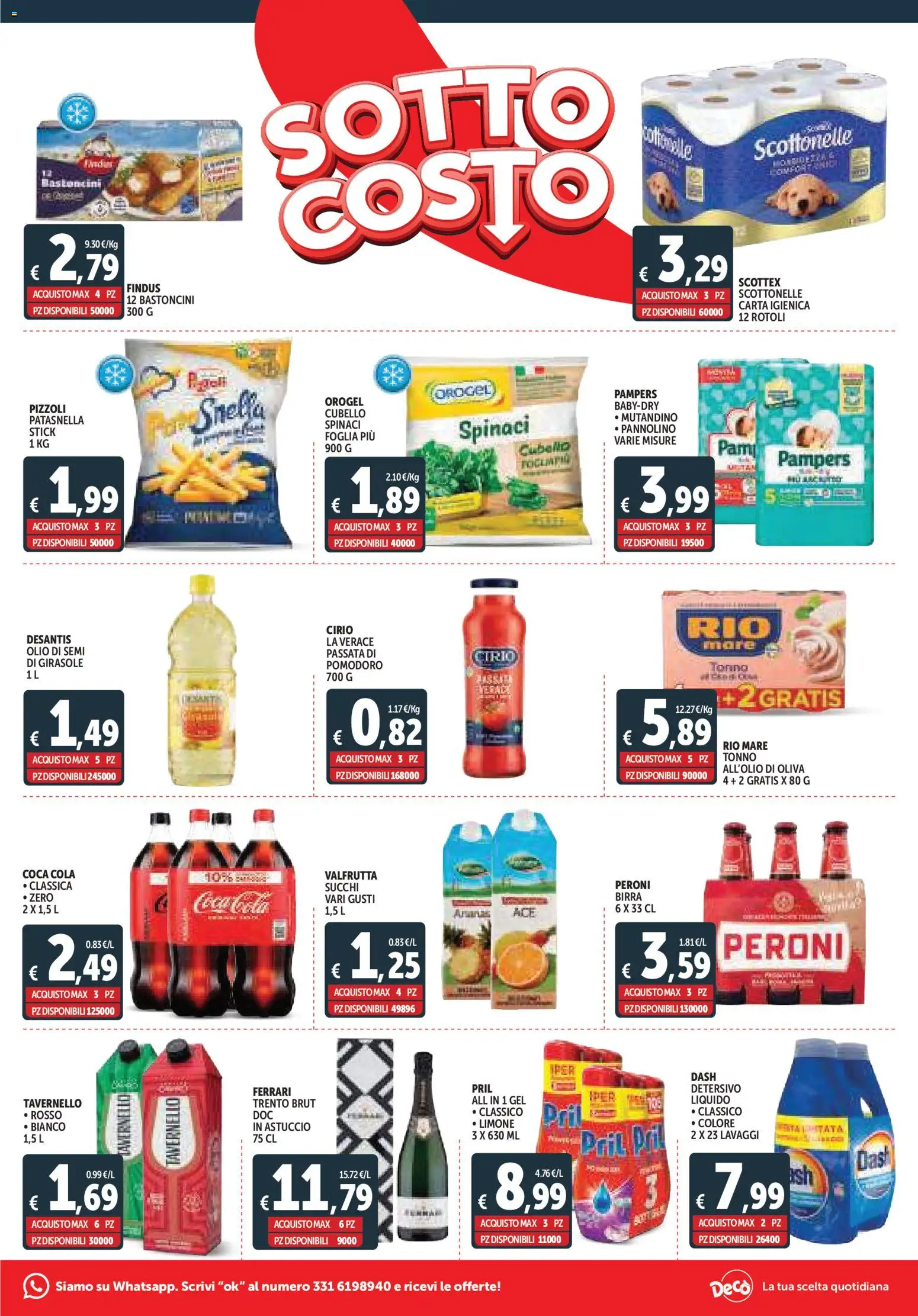 Volantino Decò del 07.11.2025 | Pagina: 3 | Prodotti: Carta igienica, Limone, Spinaci, Coca Cola