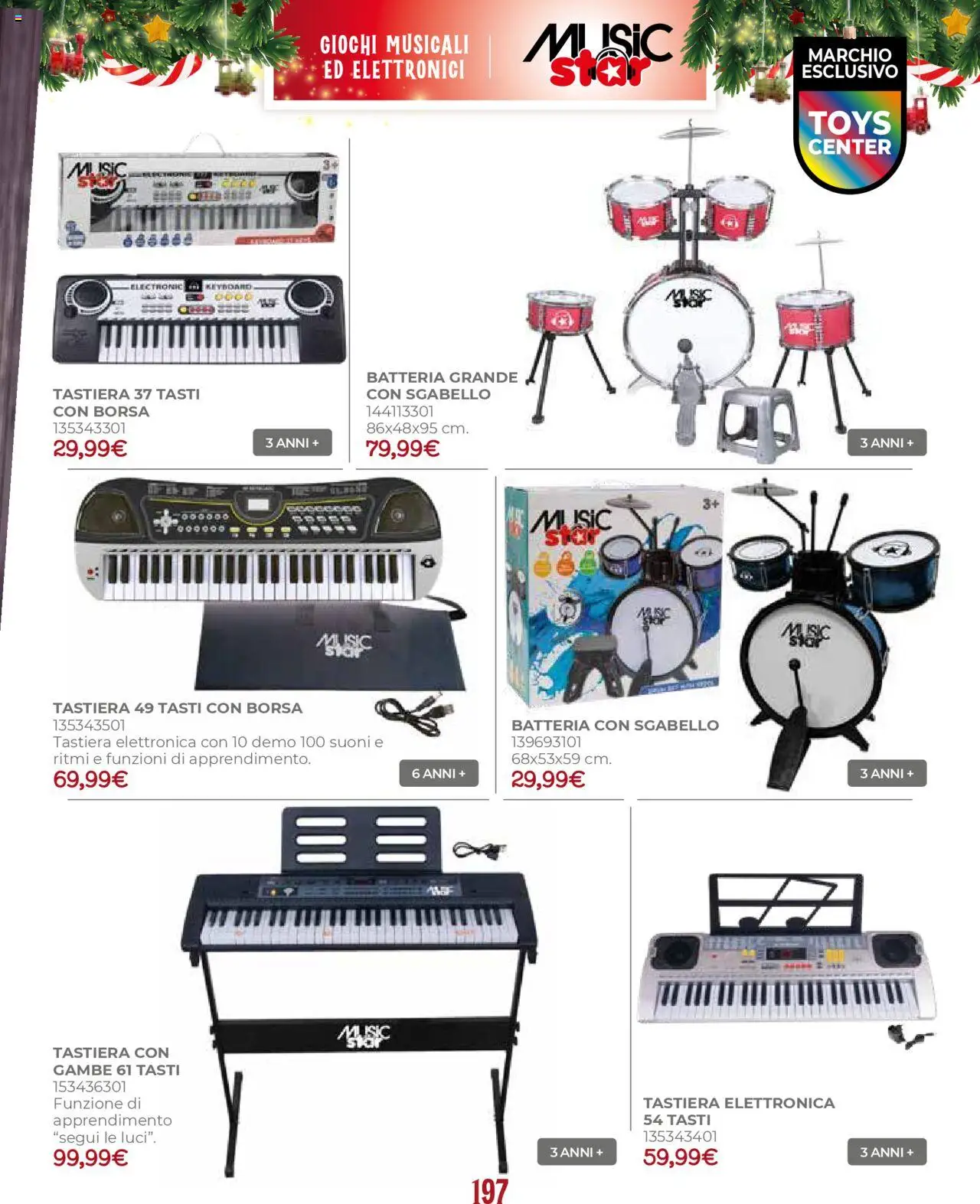 Volantino Toys Center del 17.10.2025 | Pagina: 199 | Prodotti: Tastiera, Sgabello, Borsa, Batteria
