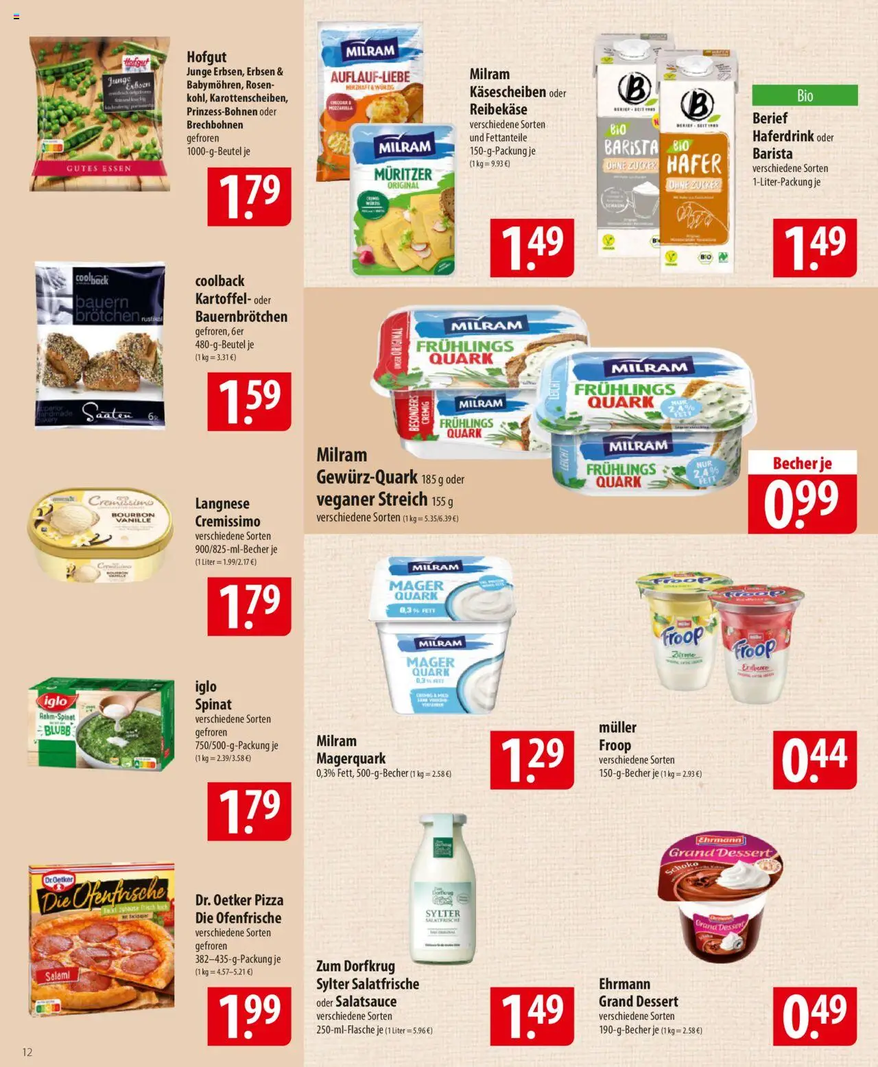 Famila Prospekt 	 - gültig ab dem 25.08.2025 | Seite: 12 | Produkte: Langnese, Iglo, Pizza, Reibekase