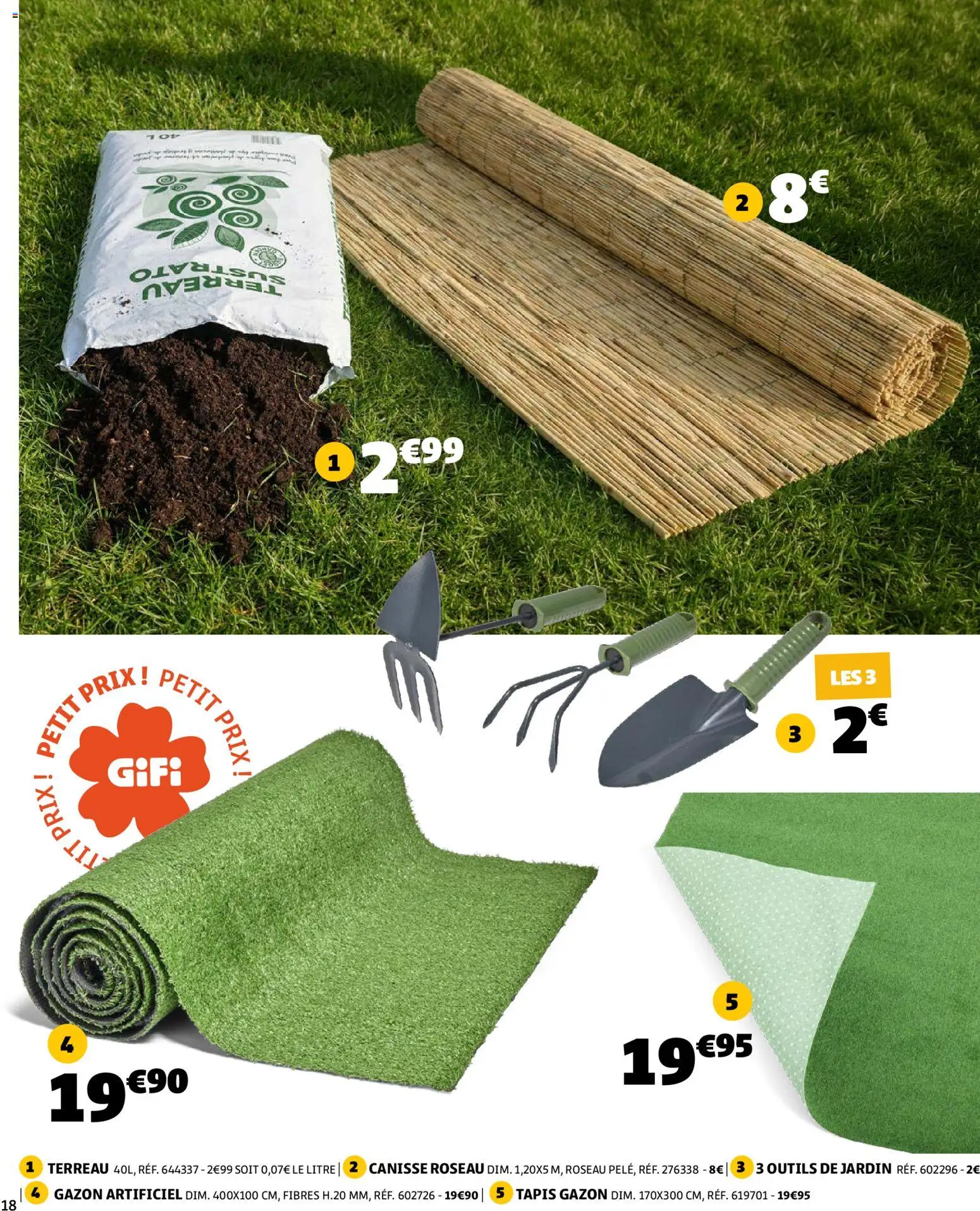 {H1} | Page: 18 | Produits: Terreau, Gazon, Tapis