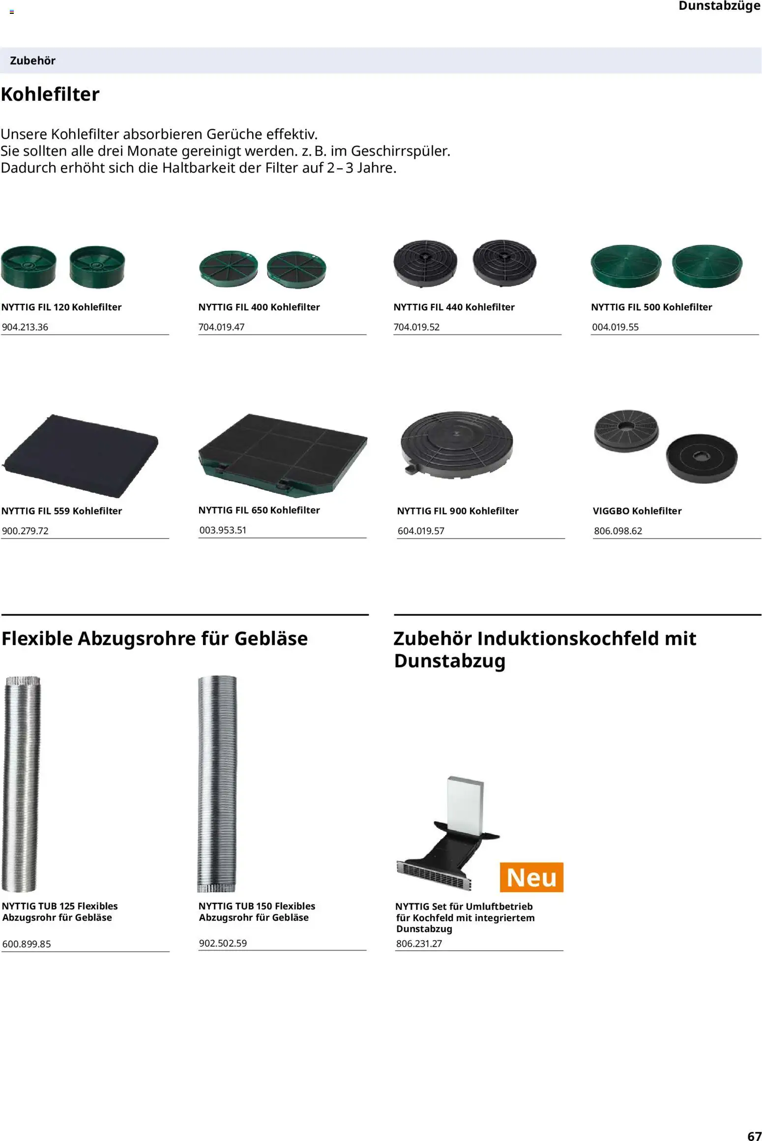 Ikea Elektrogeräte – gültig ab 02.01.2026 | Seite: 67 | Produkte: Kochfeld, Dunstabzug