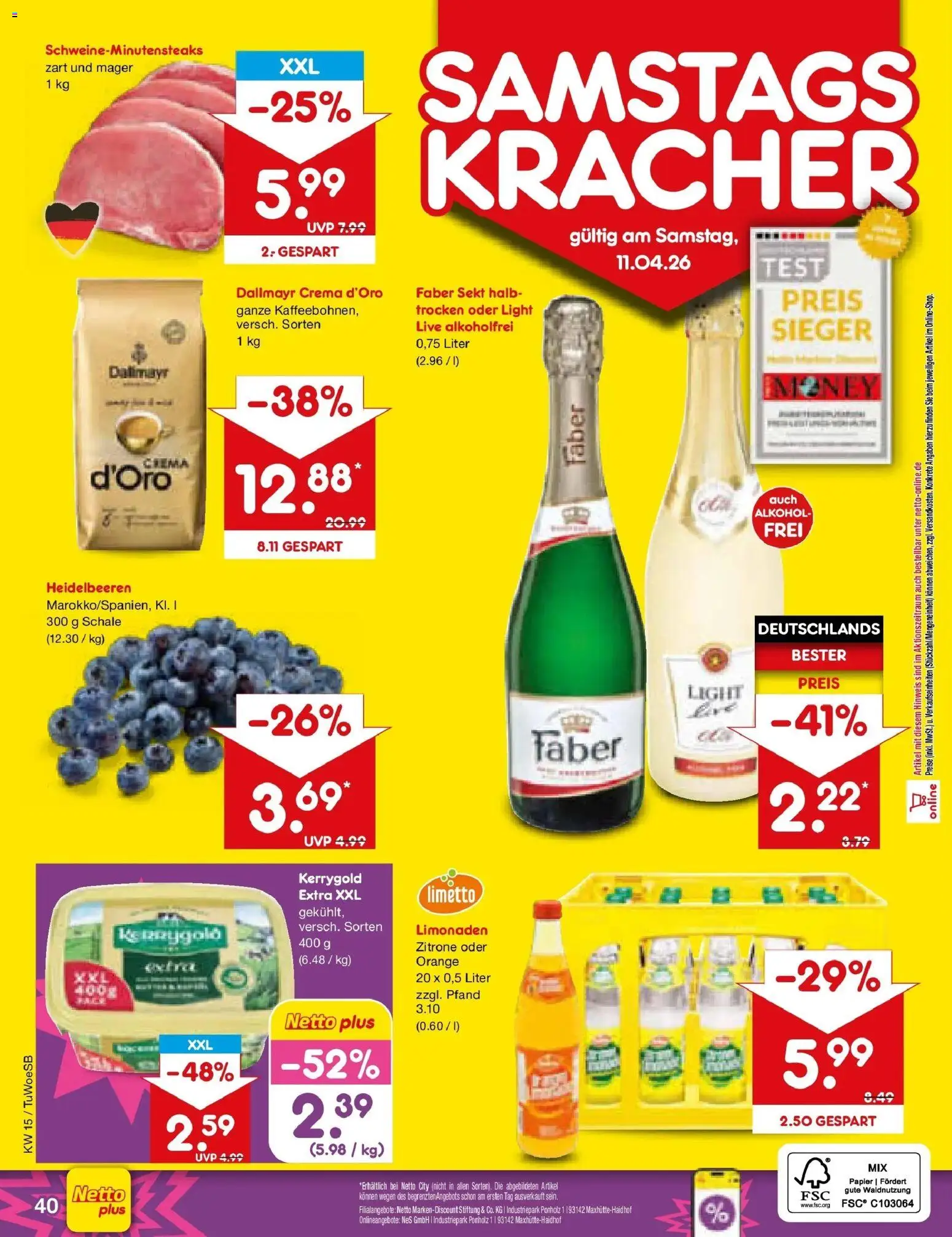 Netto Marken-Discount Prospekt Gemmingen	 – gültig ab 05.04.2026 | Seite: 58 | Produkte: Sekt, Heidelbeeren, Dallmayr, Zitrone