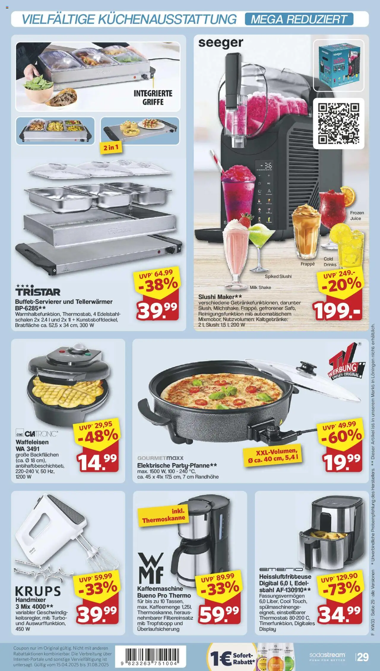 Famila Nordwest Prospekt 	 - gültig ab dem 11.08.2025 | Seite: 33 | Produkte: Krups, Kaffeemaschine, Handmixer, Heißluftfritteuse