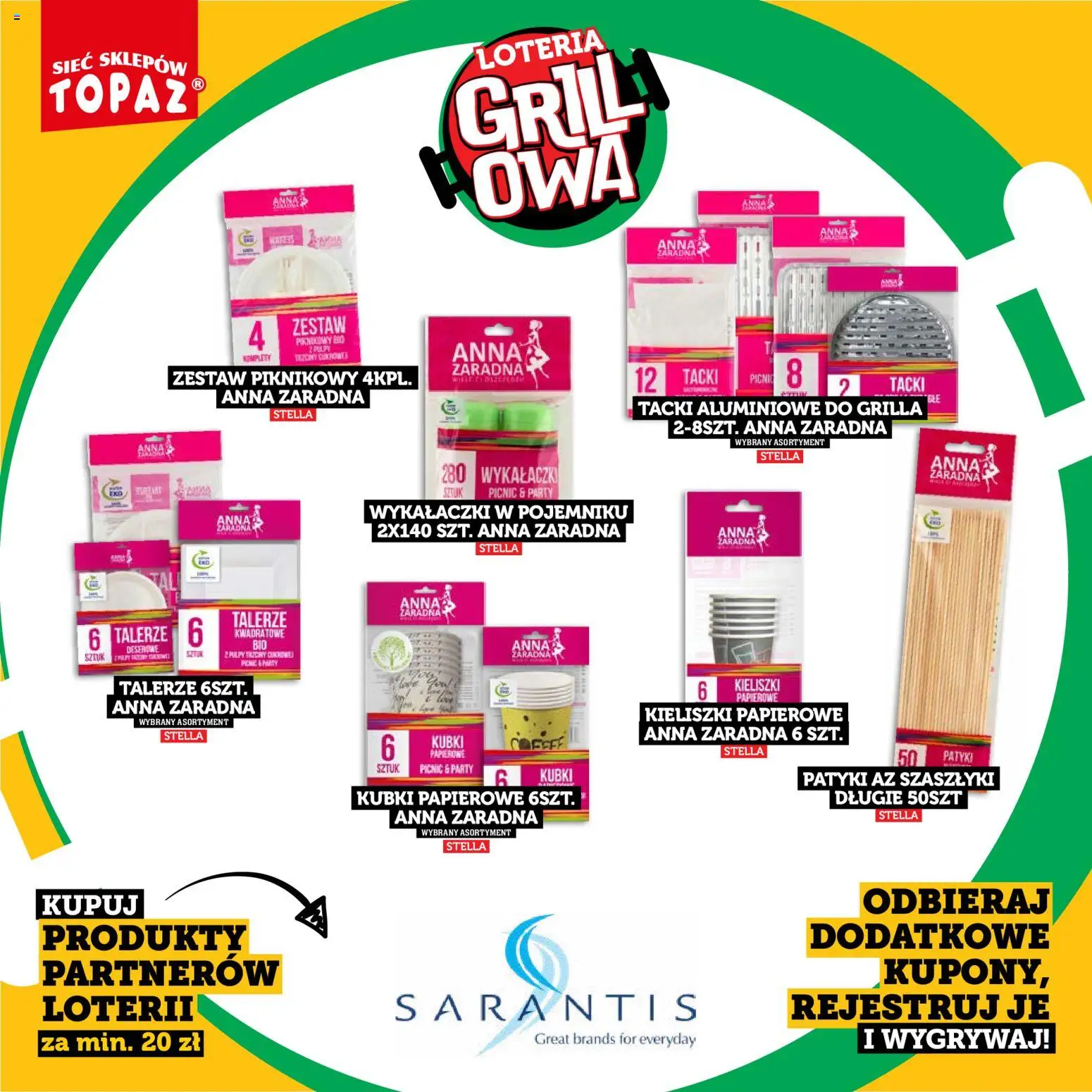 Topaz gazetka - Kupuj, Grilluj I Wygrywaj od 20.04.2026 | Strona: 72 | Produkty: Zestaw piknikowy, Grill, Talerze