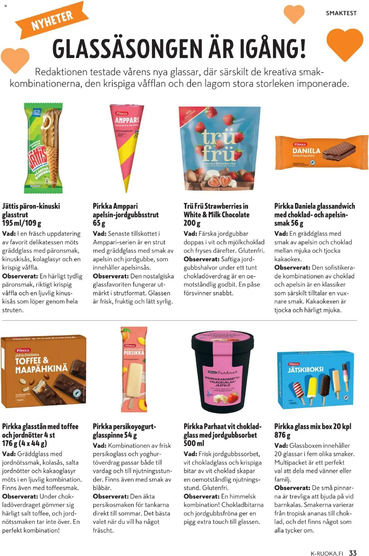 K-Market tarjoukset - K-mat – voimassa 06.05.2026 alkaen | Sivu: 33 | Tuotteet: Persikka, Suklaa, Ananas, Jäätelö