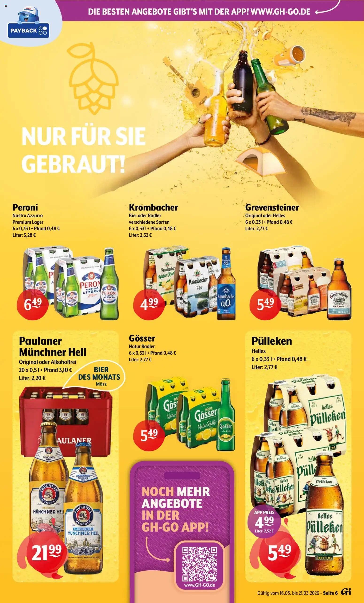 Getränke Hoffmann - Nordrhein - Westfalen – gültig ab 16.03.2026 | Seite: 6 | Produkte: Bier, Radler, Paulaner, Veltins