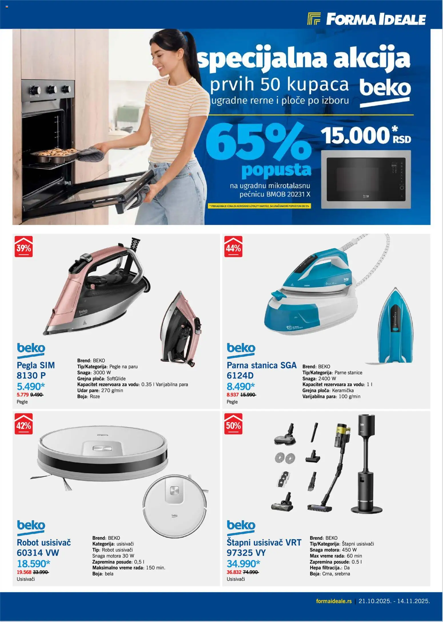 Forma Ideale katalog - važi od 21.10.2025 | Strana: 9 | Proizvode: Usisivač, Pegla, Robot, Robot usisivač