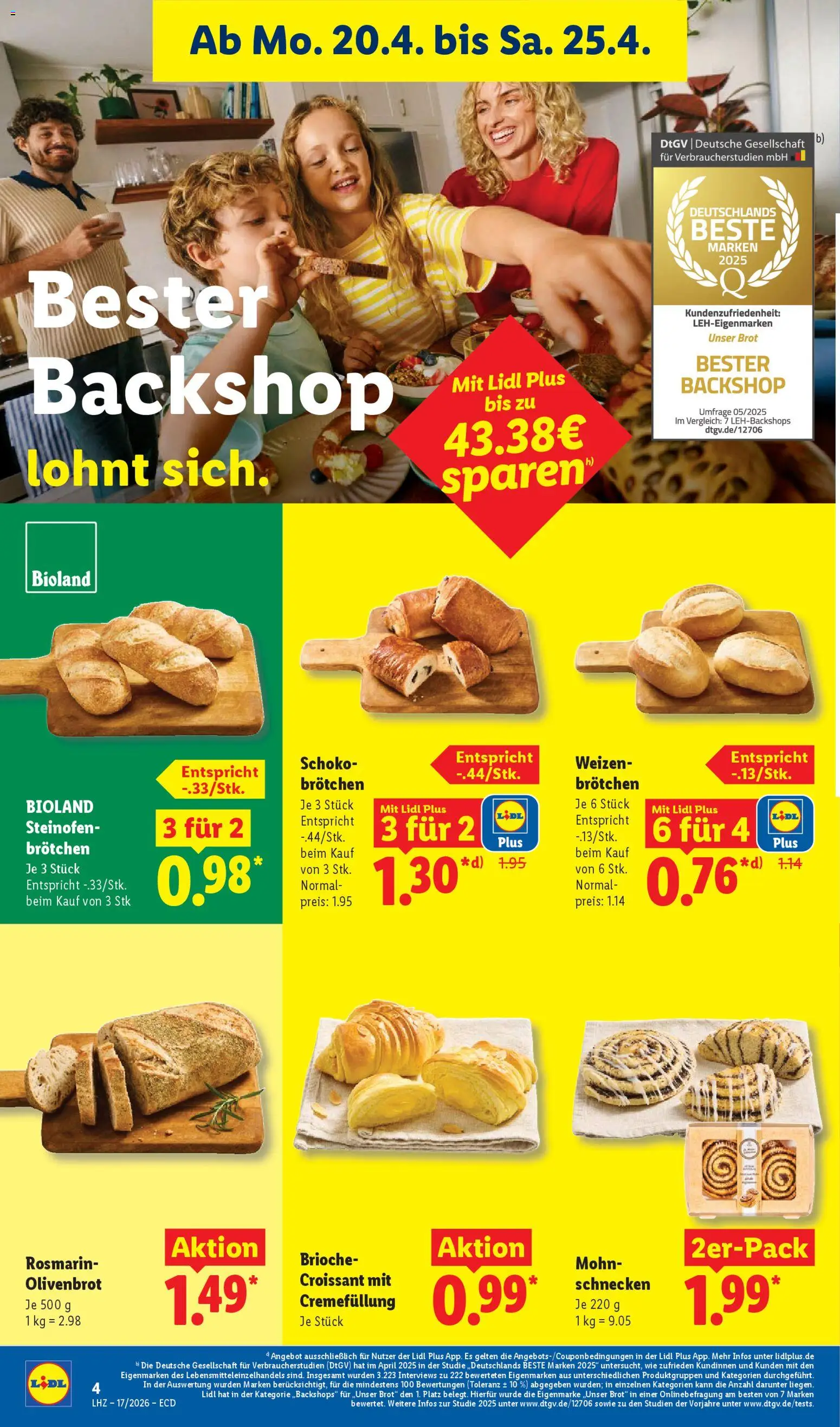 Lidl Prospekt – gültig ab 20.04.2026 | Seite: 10 | Produkte: Croissant, Brot