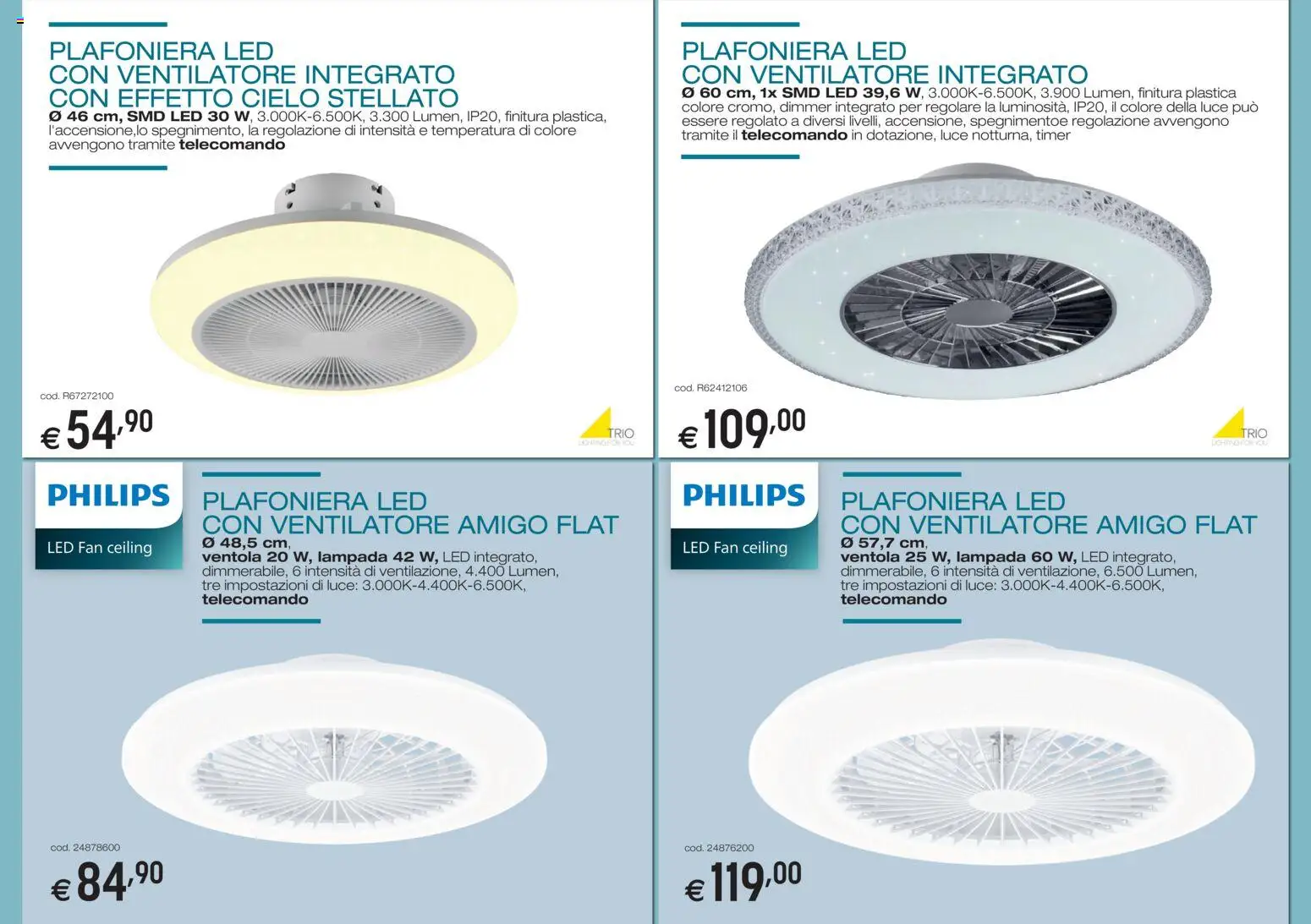 Volantino Brico OK del 05.03.2026 | Pagina: 6 | Prodotti: Ventilatore, Telecomando, Fan, Lampada
