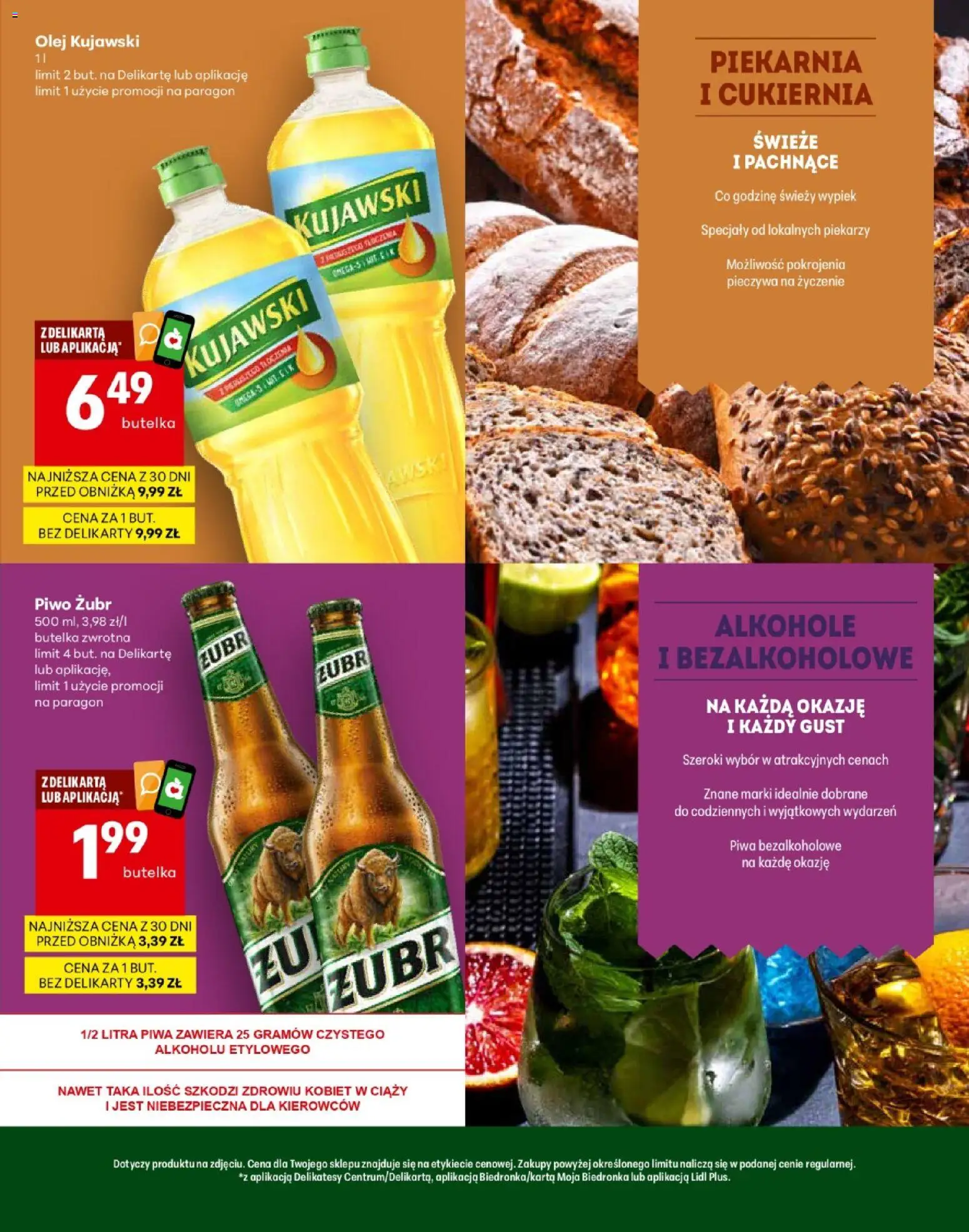 Delikatesy Centrum gazetka Zamość Otwarcie od 09.04.2026 | Strona: 3 | Produkty: Piwo żubr, Olej kujawski, Olej, Piwo