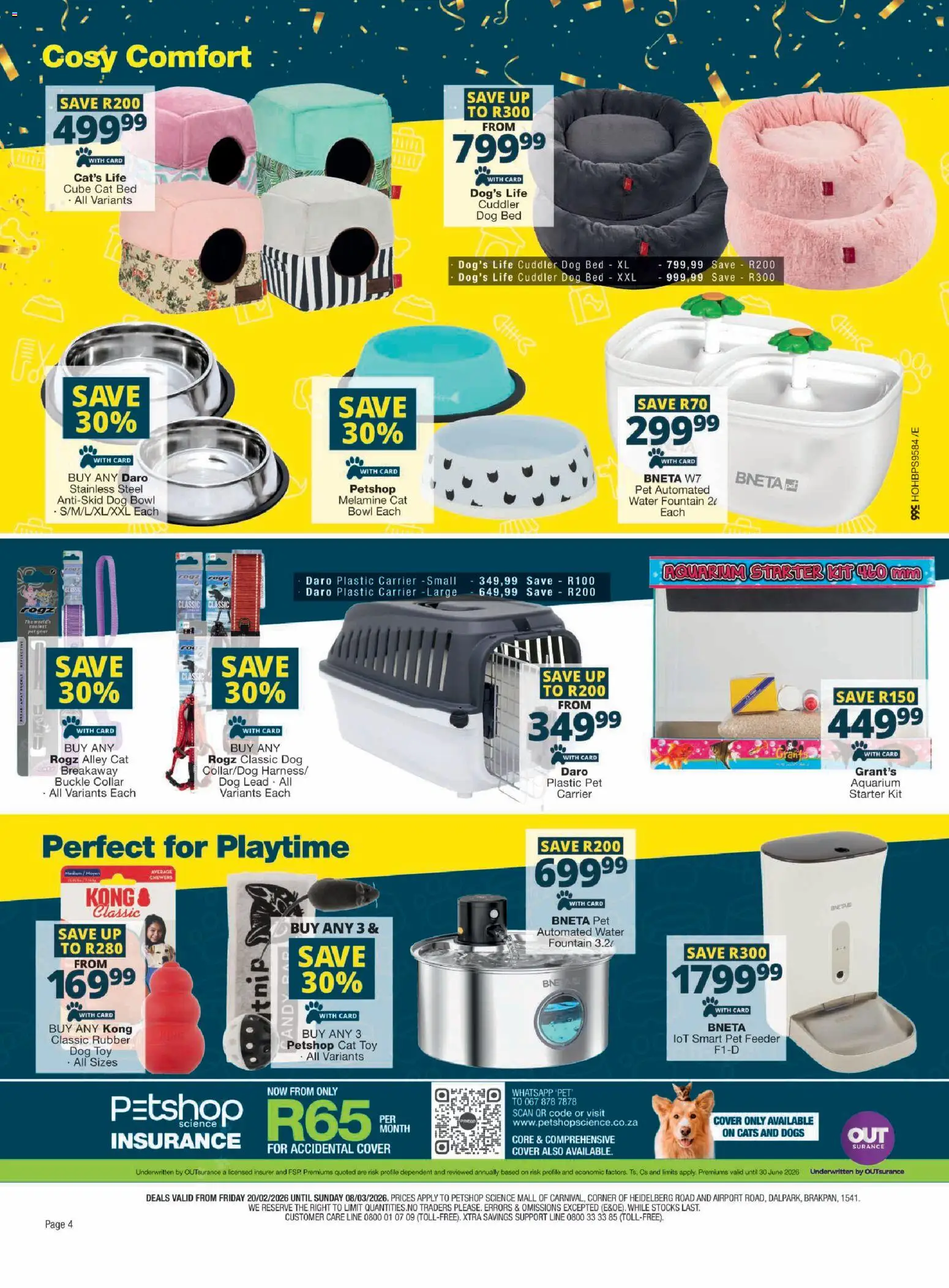 New Checkers catalogue – valid from 20.02.2026 | Page: 4 | Products: Cover, Bowl, Bed, Water