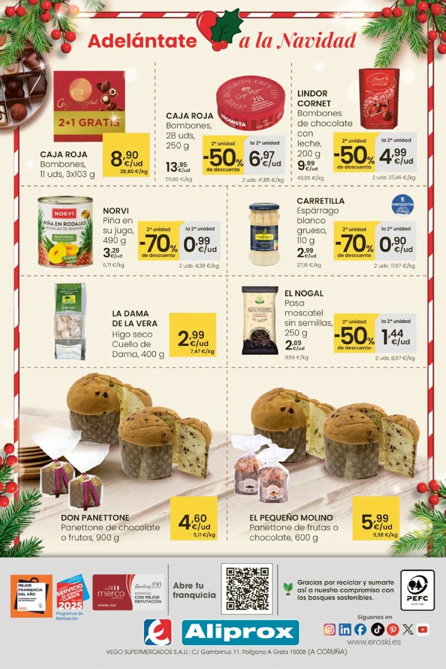 Eroski - Adelántate a la Navidad │ válido desde el 13.11.2025 | Página: 8 | Productos: Chocolate, Piña, Caja