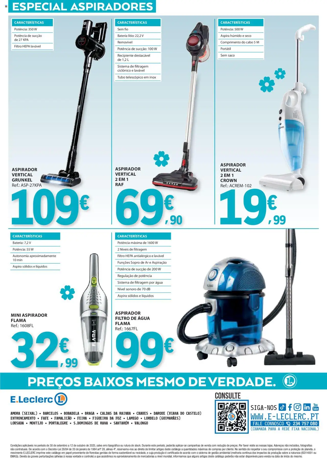 E.Leclerc - Folheto Feira Animal e Casa │ válido de 30.09.2025 | Página: 16 | Produtos: Agua, Cabo, Aspirador, Bateria