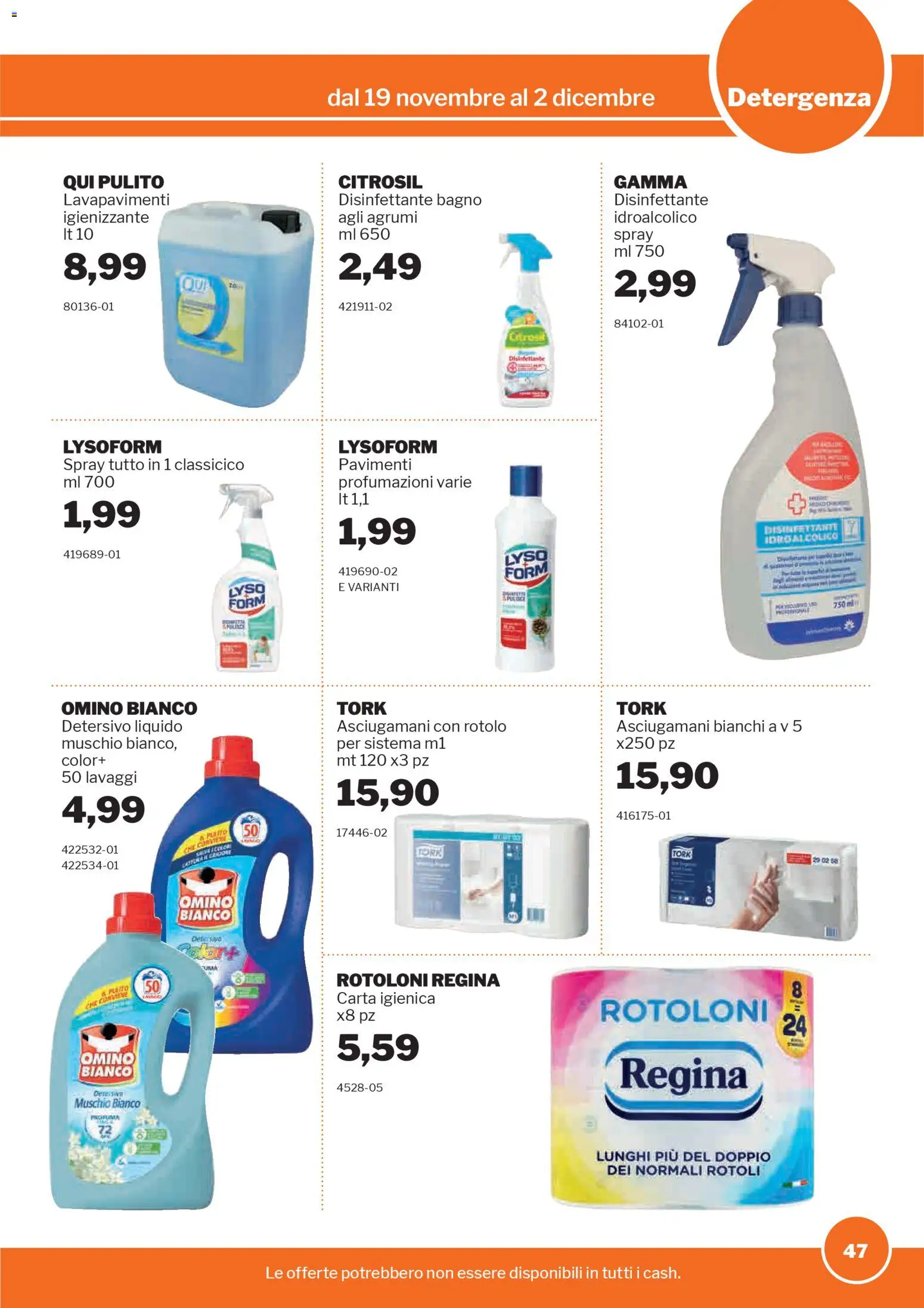 Volantino Sogegross del 19.11.2025 | Pagina: 47 | Prodotti: Carta igienica, Agrumi, Bagno