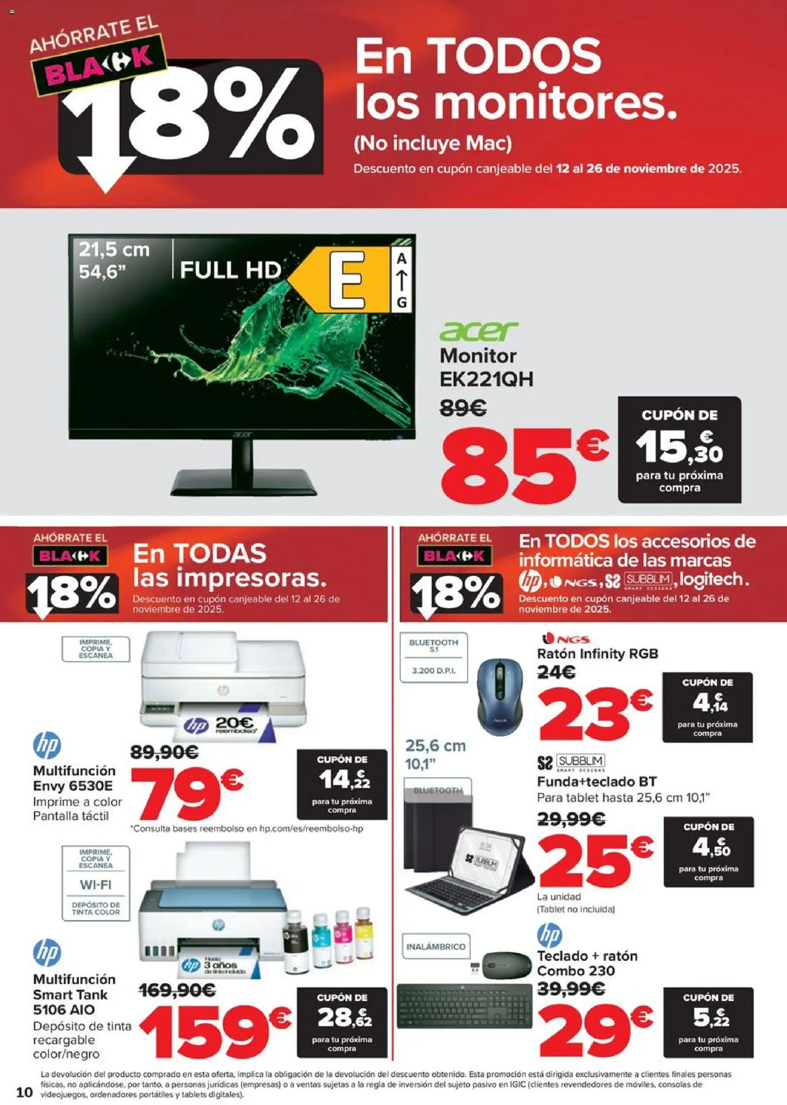Carrefour Black Friday │ válido desde el 06.11.2025 | Página: 10 | Productos: Mac, Tablet, Monitor, Teclado