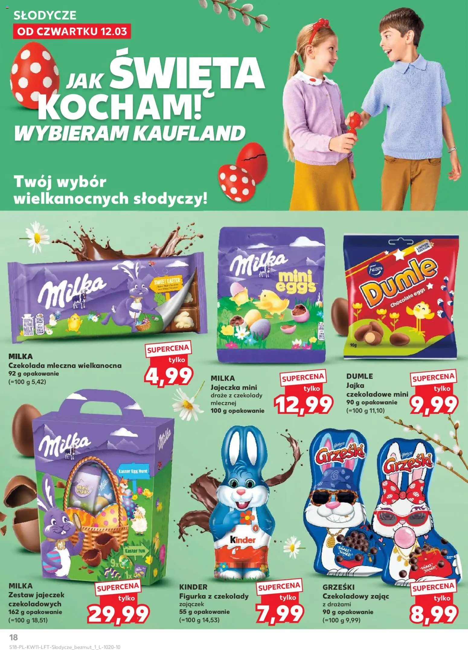 Kaufland gazetka od 12.03.2026 | Strona: 18 | Produkty: Czekolada mleczna, Milka, Jajka, Czekolada