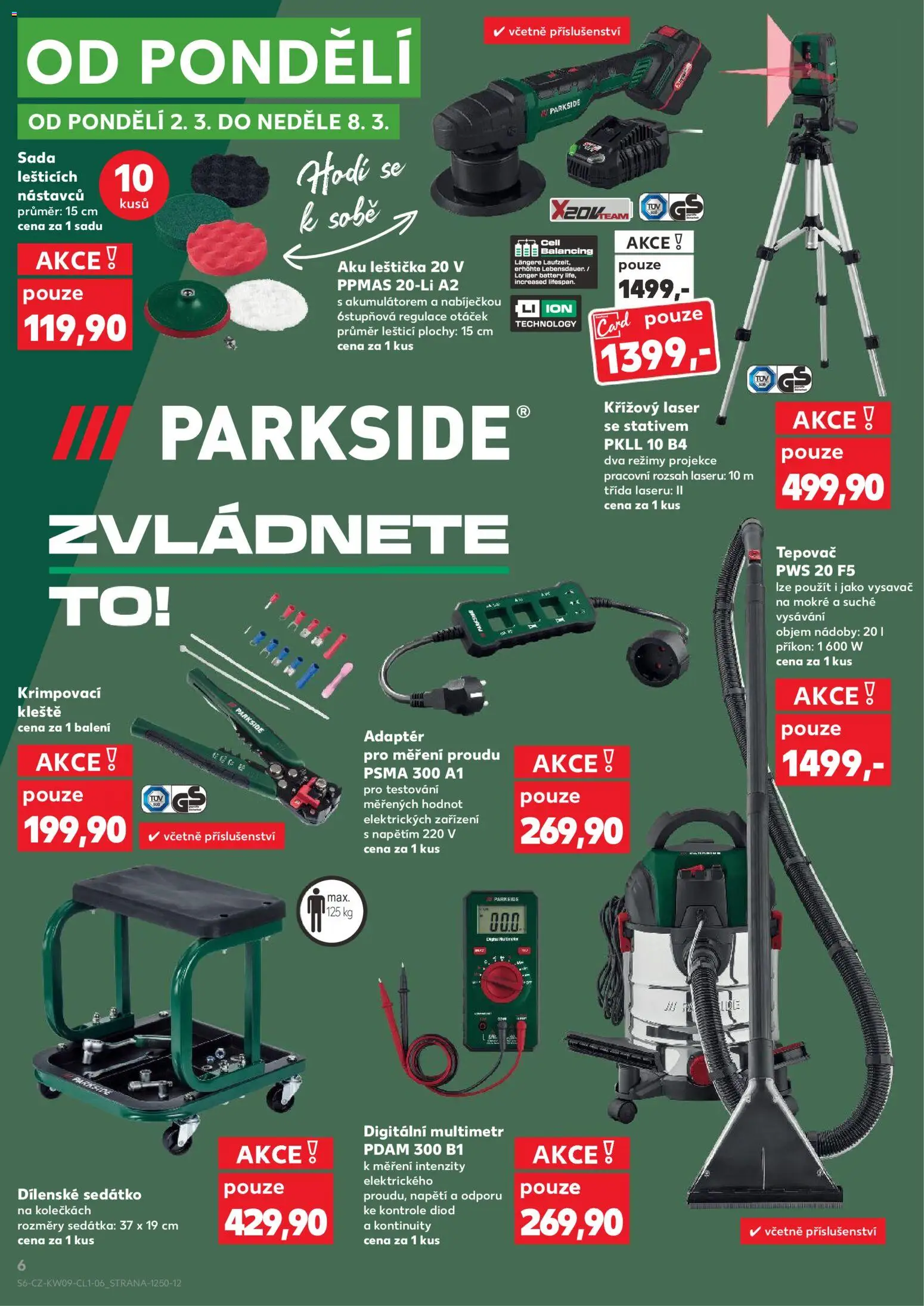Kaufland leták - Kolín od 25.02.2026 | Strana: 6 | Produkty: Multimetr, Parkside, Krimpovací kleště, Křížový laser