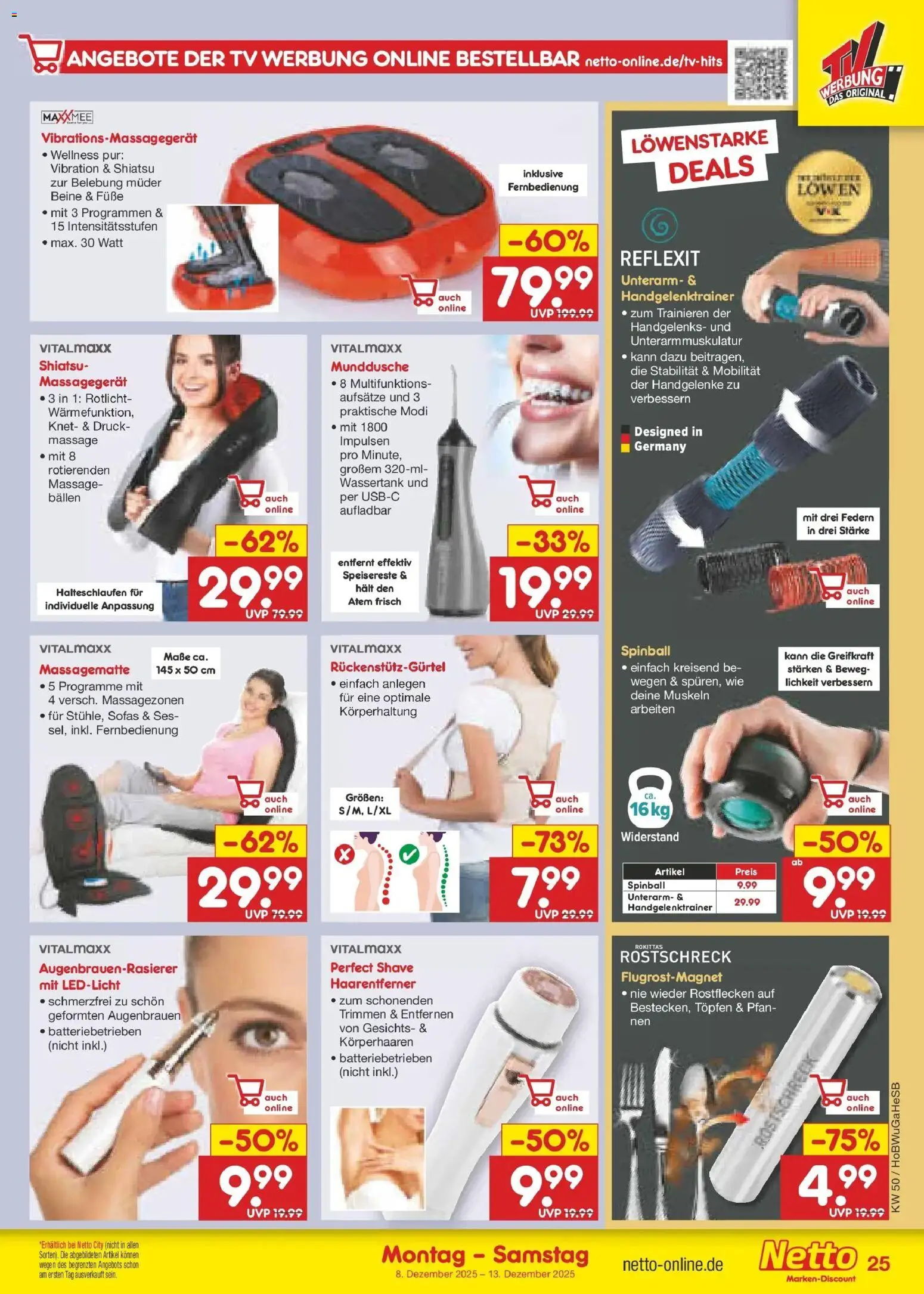 Netto Marken-Discount Prospekt 	 – gültig ab 08.12.2025 | Seite: 31 | Produkte: Massagegerät, TV