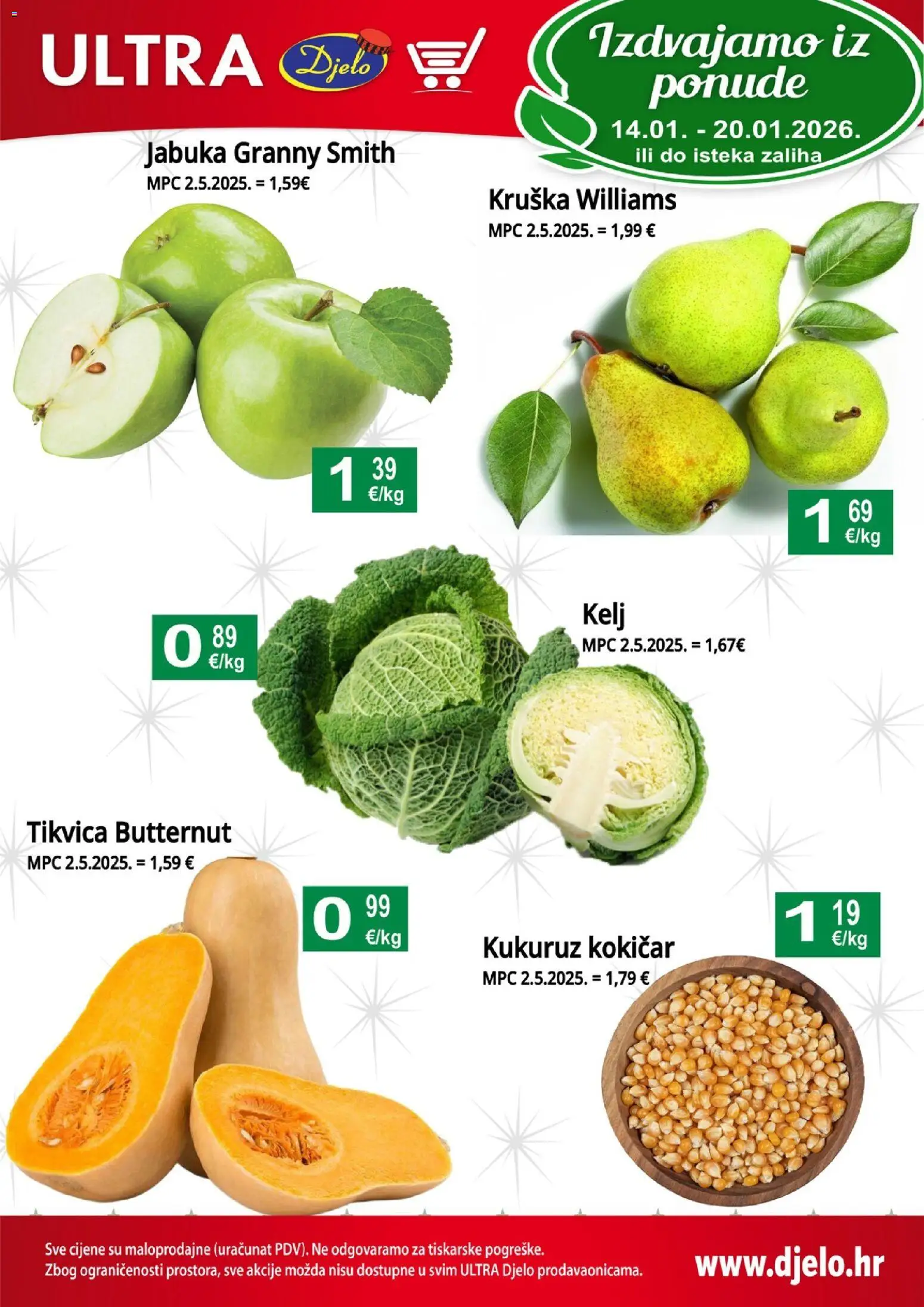 Djelo katalog | vrijedi od 14.01.2026 | Stranica: 1 | Proizvodi: Kelj, Kukuruz, Kruška, Jabuka