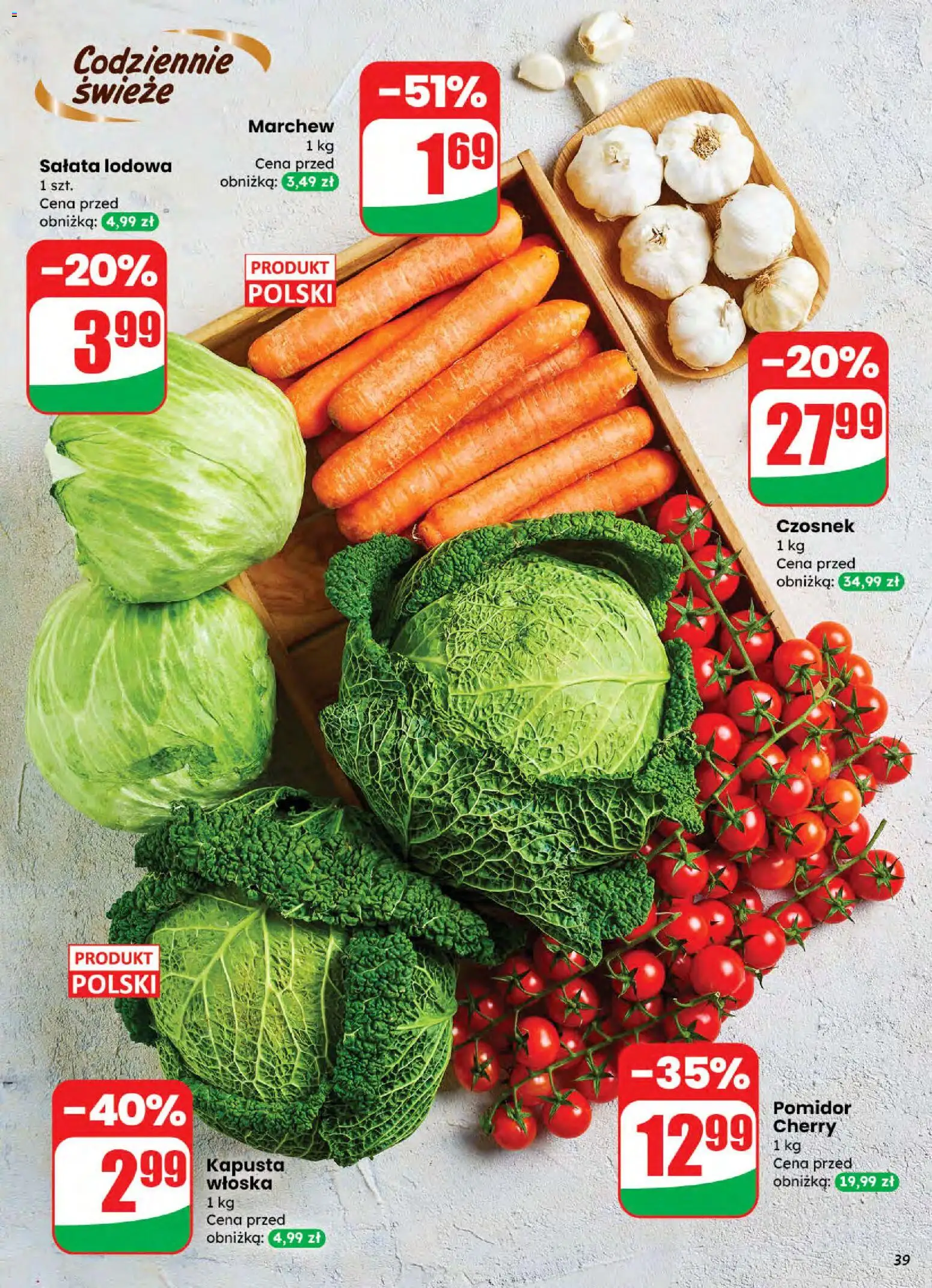 Dino Gazetka od 26.11.2025 | Strona: 39 | Produkty: Czosnek, Kapusta, Pomidor cherry