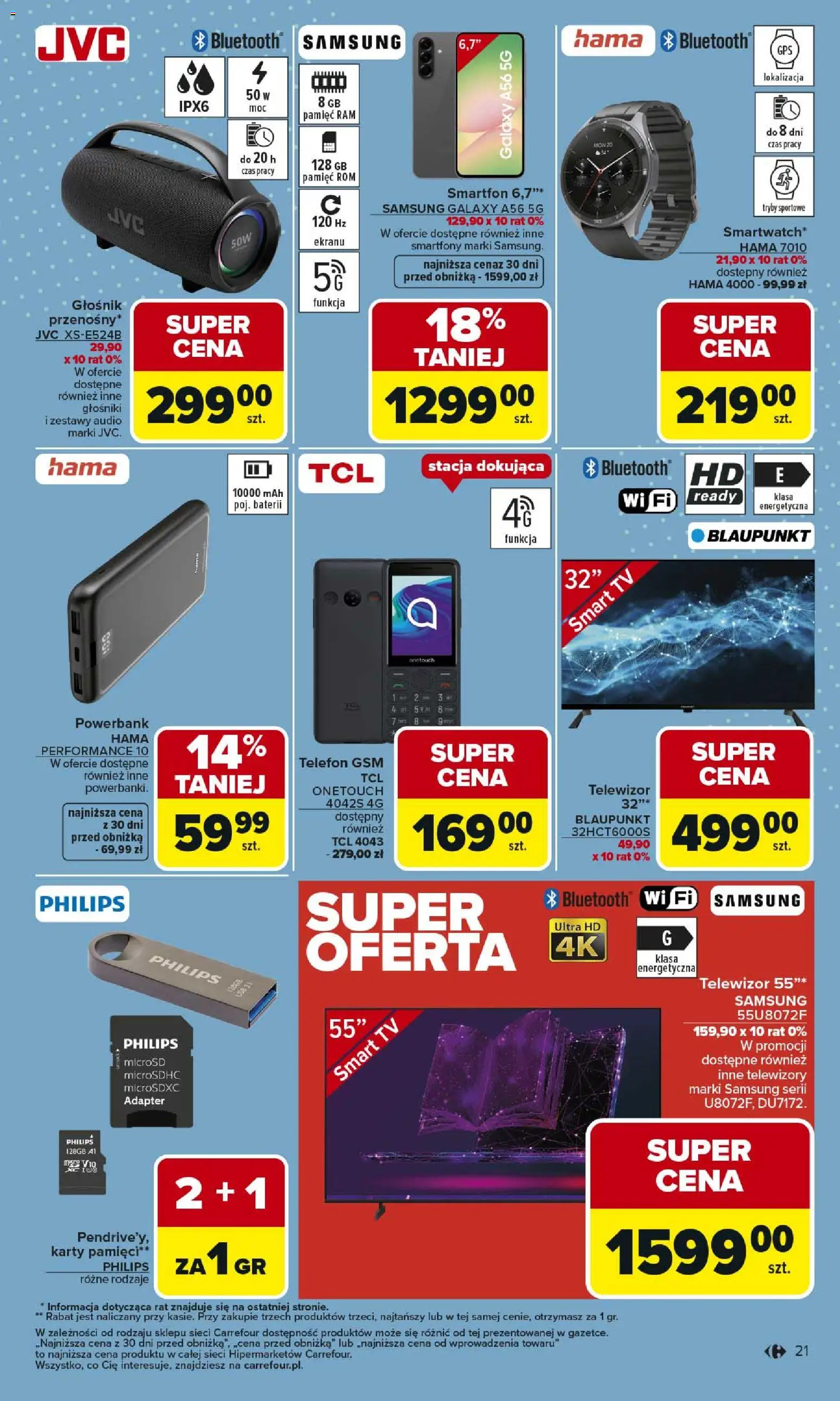 Carrefour gazetka - Łap super okazje od 02.03.2026 | Strona: 21 | Produkty: Telewizor, Adapter, Głośnik, Powerbank