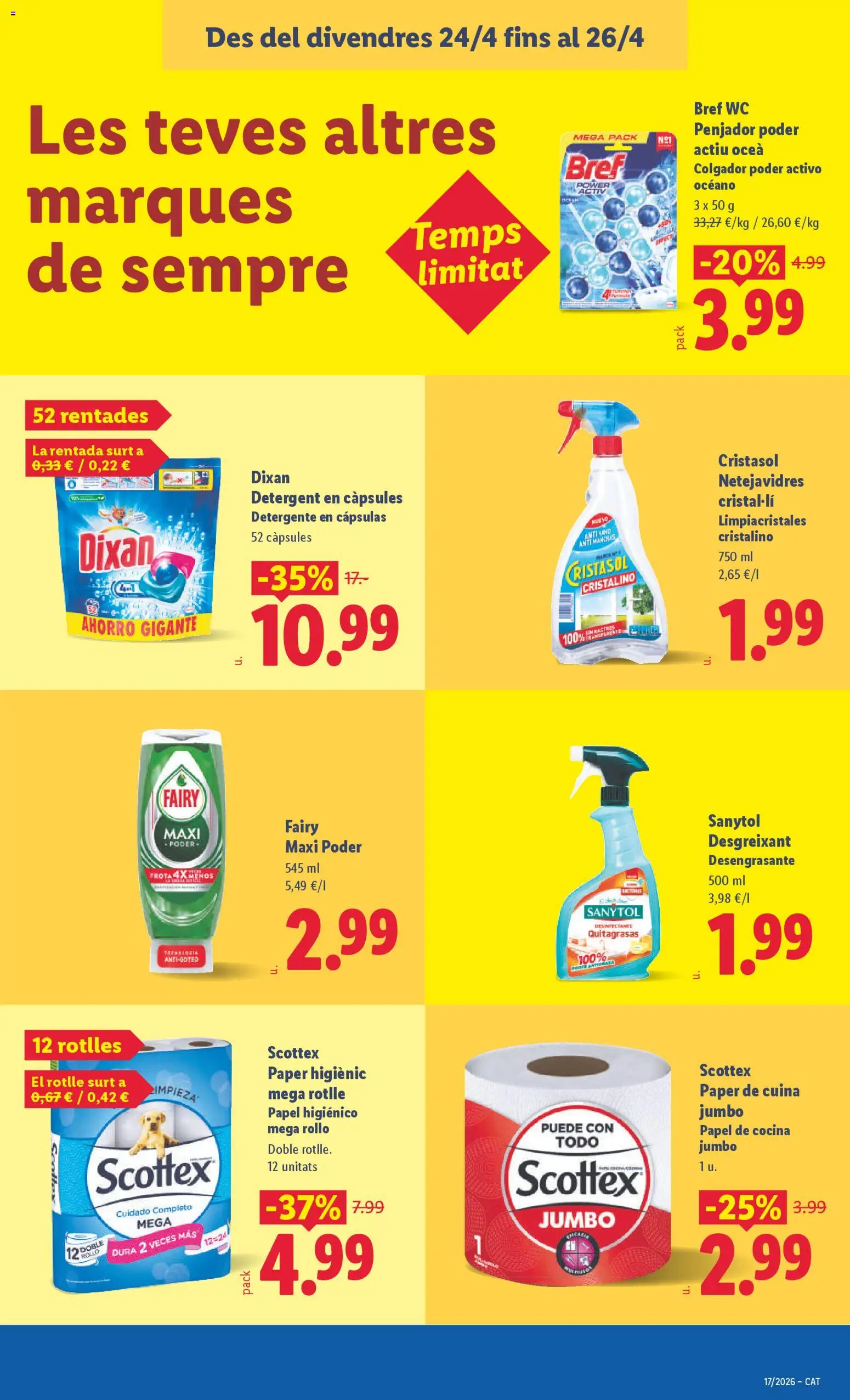 Lidl folleto │ válido desde el 20.04.2026 | Página: 45 | Productos: Limpiacristales, Detergente, Papel higienico, Cocina
