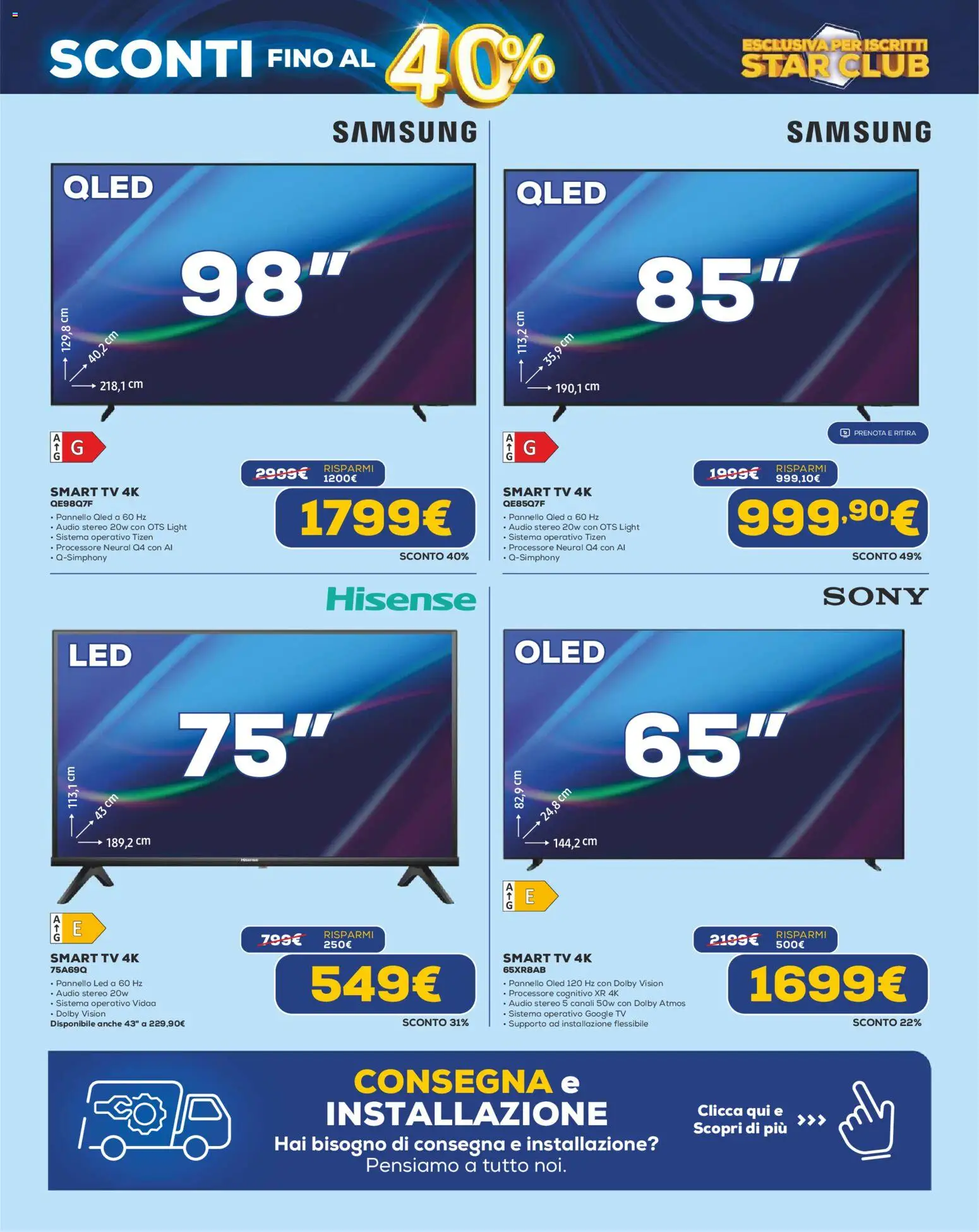Volantino Euronics del 23.04.2026 | Pagina: 2 | Prodotti: smart TV, TV, Audio, Samsung