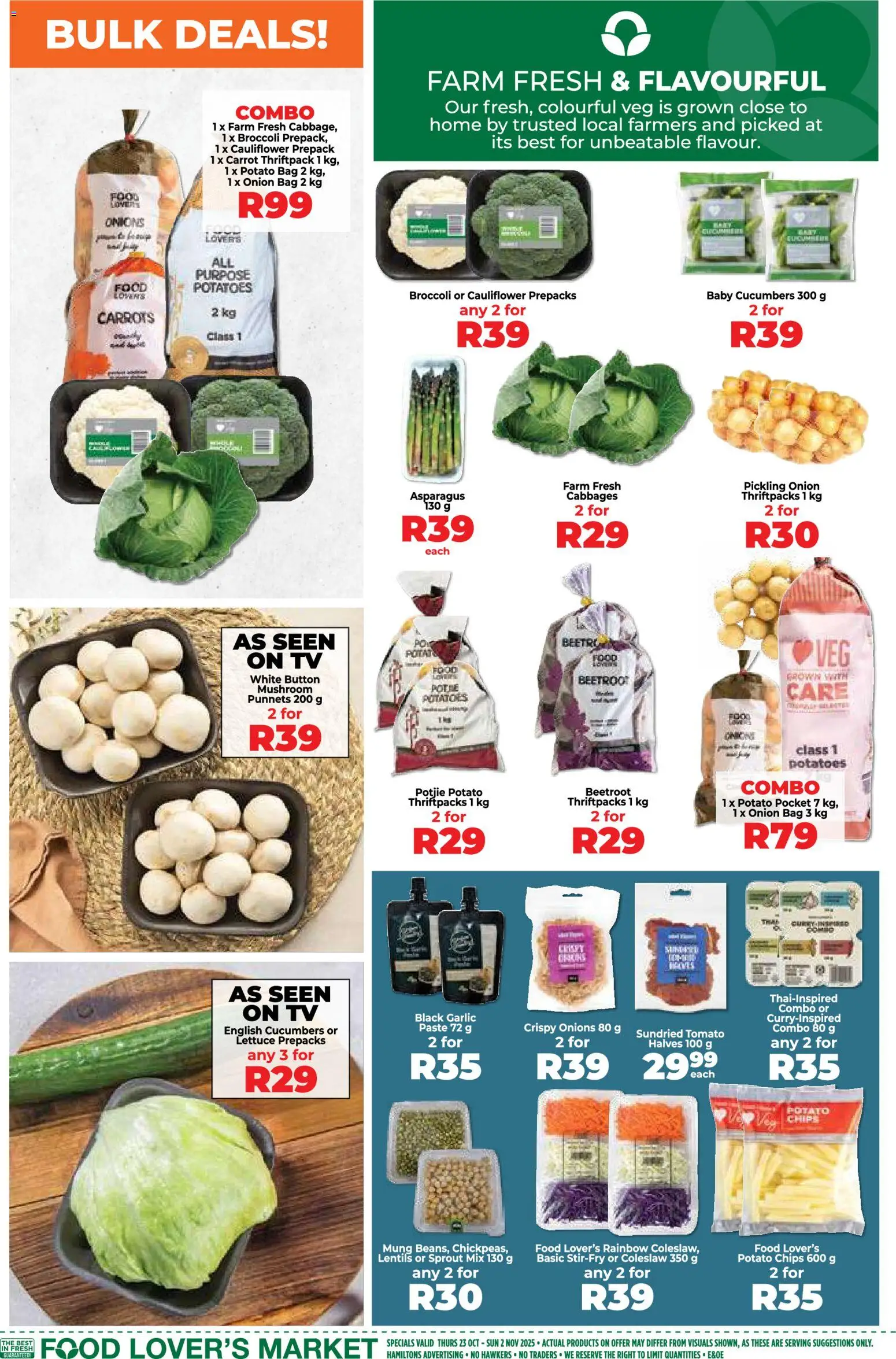 New Food Lover's Market catalogue – valid from 23.10.2025 | Page: 2 | Products: Cauliflower, TV, Carrots, Lettuce