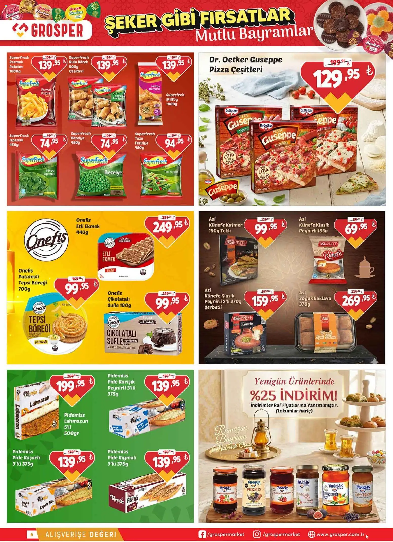 Grosper Katalog - 13.03.2026 tarihinden itibaren geçerlidir | Sayfa: 6 | Ürünler: Taze Fasulye, Ispanak, Şeker, Tepsi