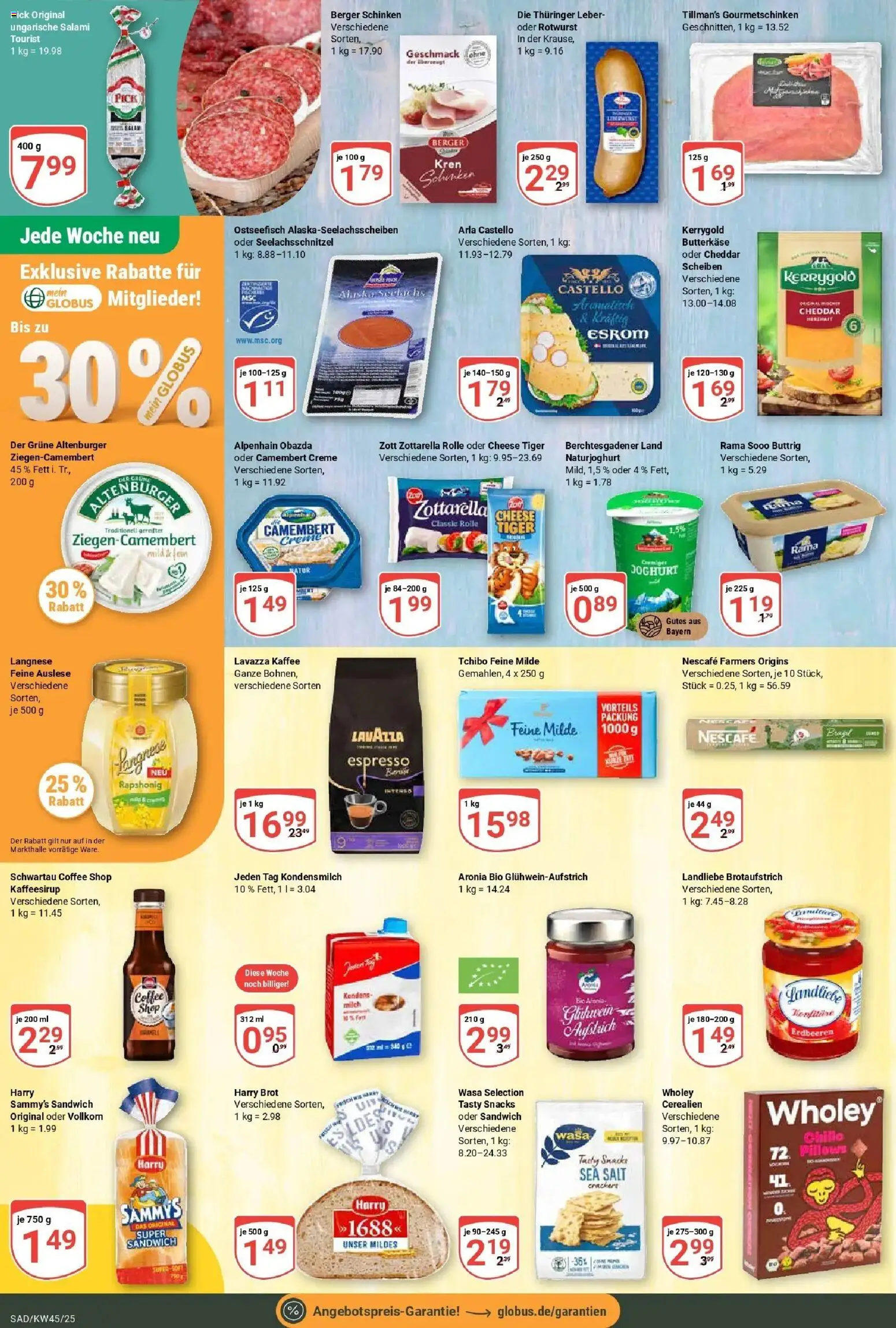Globus prospekt Schwandorf	 – gültig ab 02.11.2025 | Seite: 13 | Produkte: Langnese, Rama, Milch, Creme